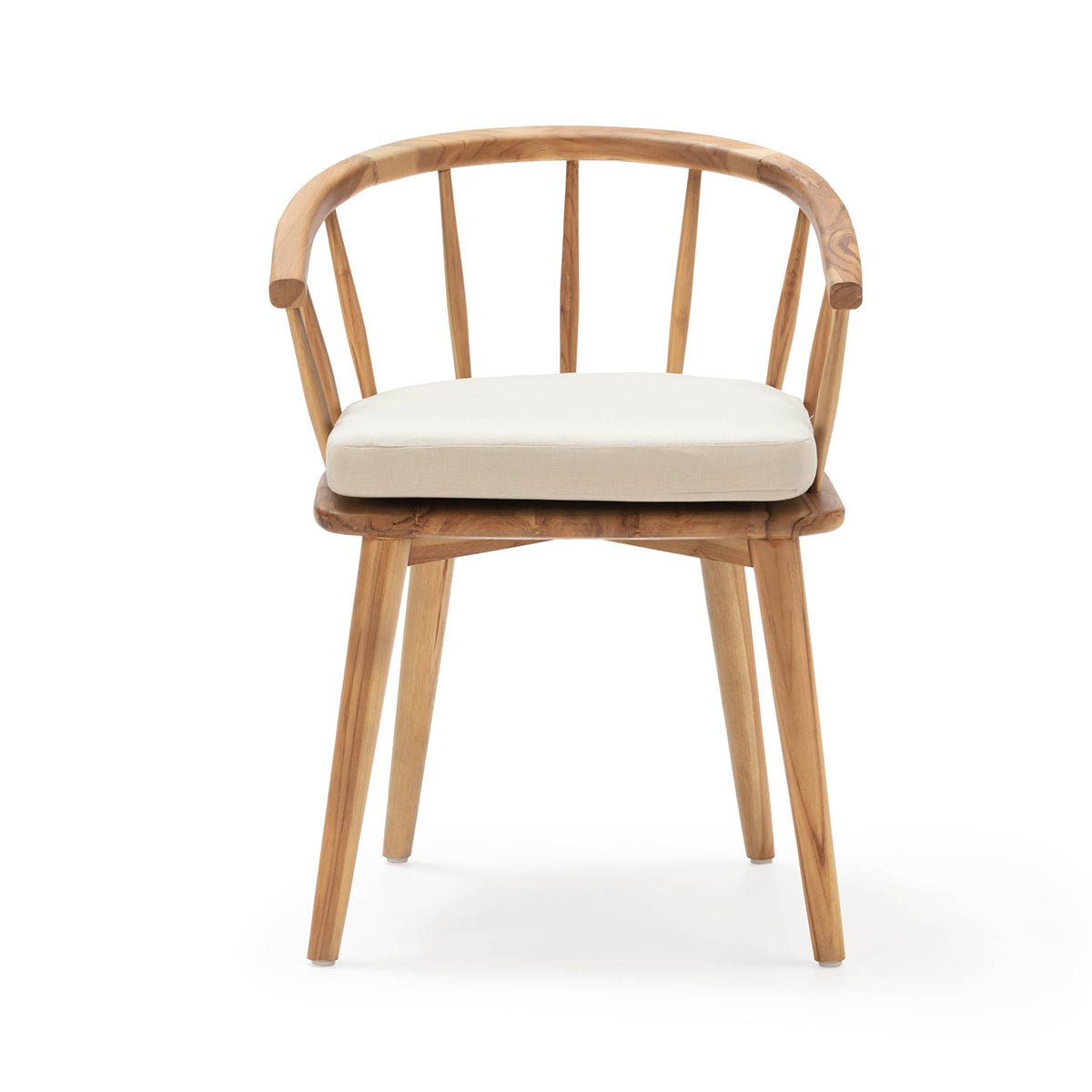 Set de jardin Minorque - 4 chaises en teck et 1 table à manger en rotin et teck