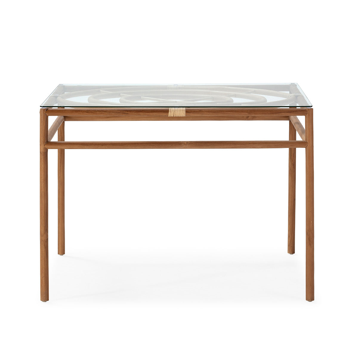 Set de jardin Minorque - 4 chaises en teck et 1 table à manger en rotin et teck