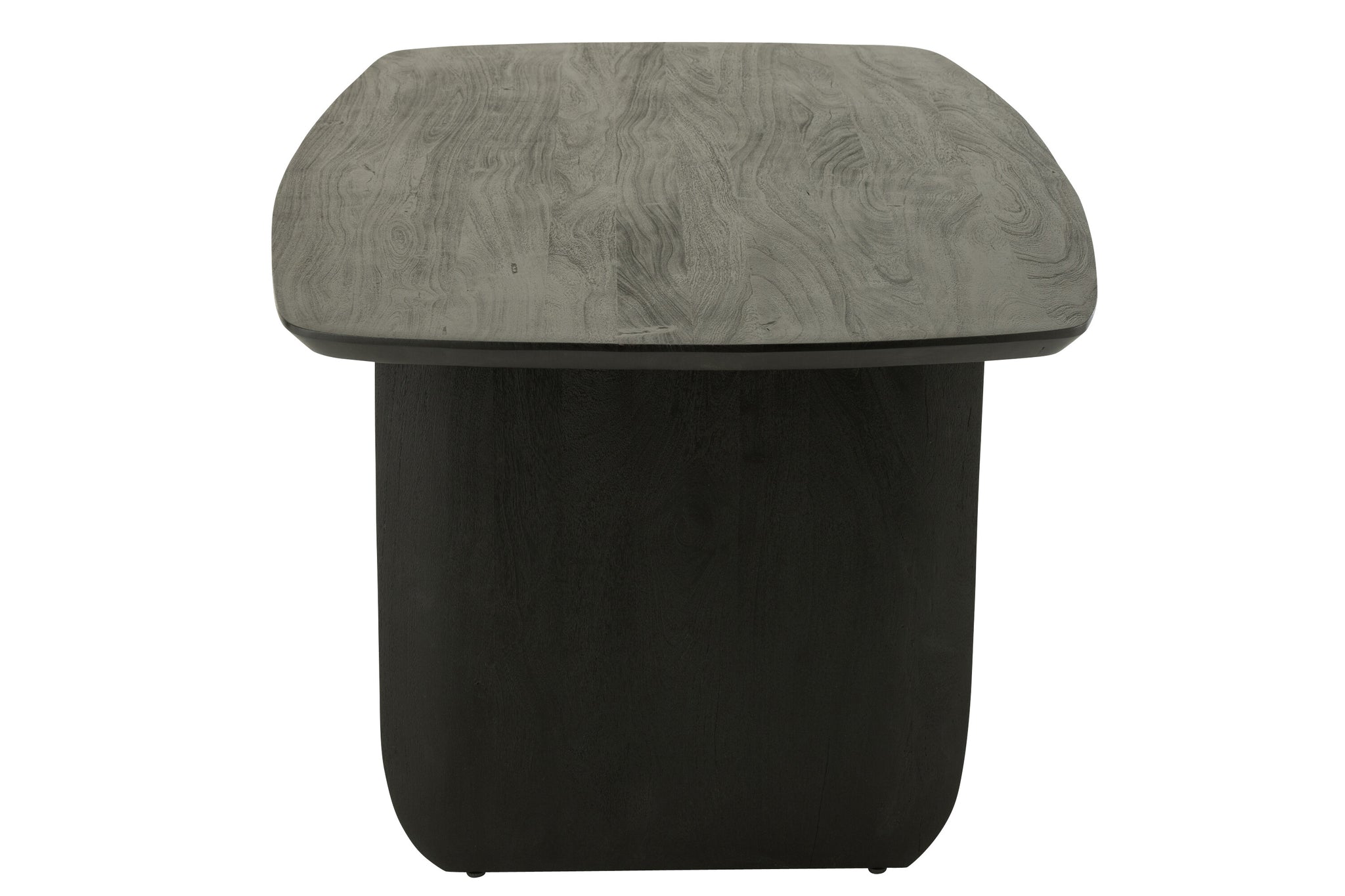 Table à manger "Lalla" en bois d’acacia noir 190 cm x 100 cm - Design minimaliste, 6 personnes | J-Line