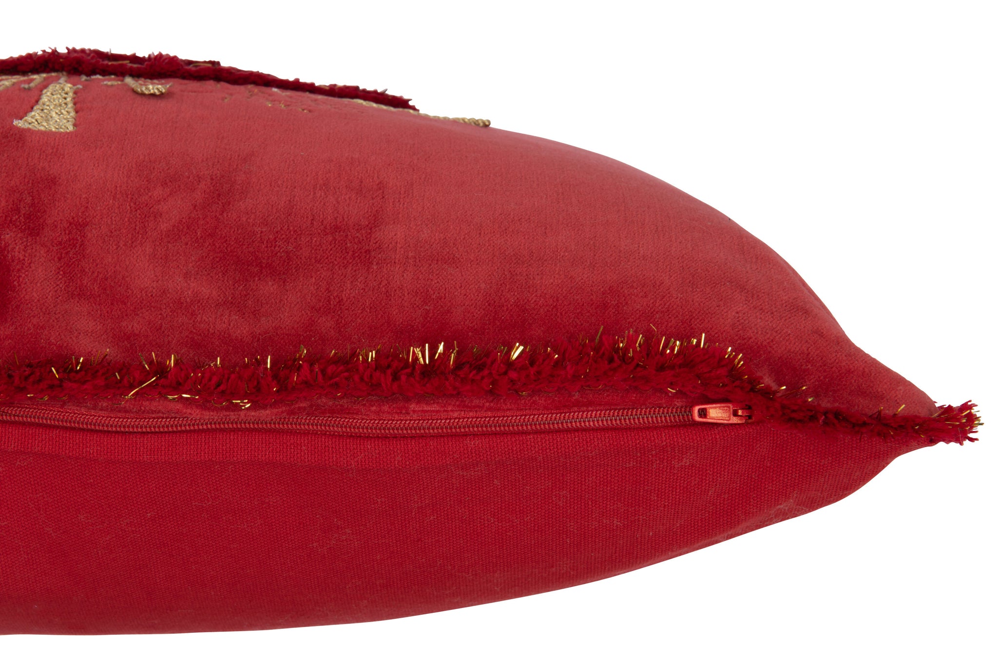 Coussin Sapin Rouge Doré – Design Minimalist, Finition Premium | J-Line