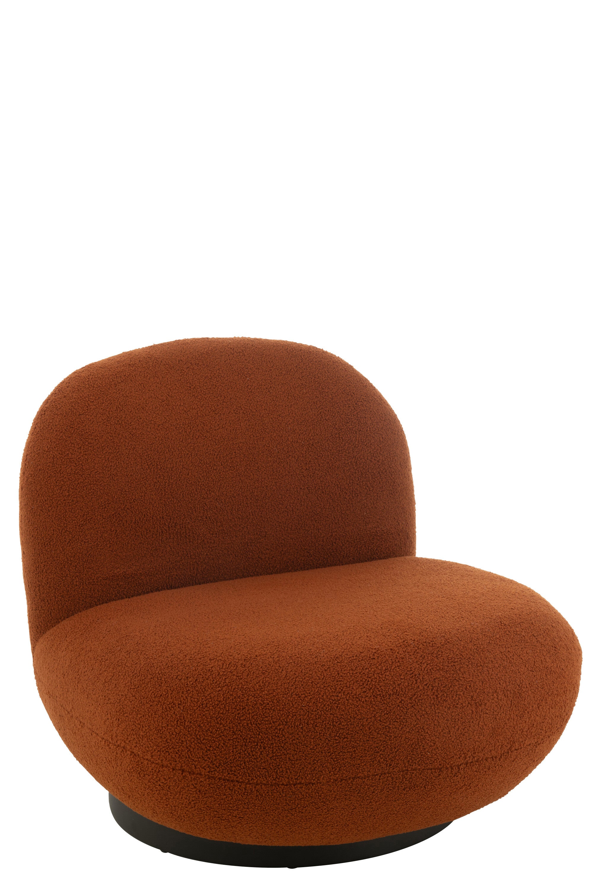 Fauteuil Lounge "Mora" - Bouclette Orange, Design Enveloppant | J-Line