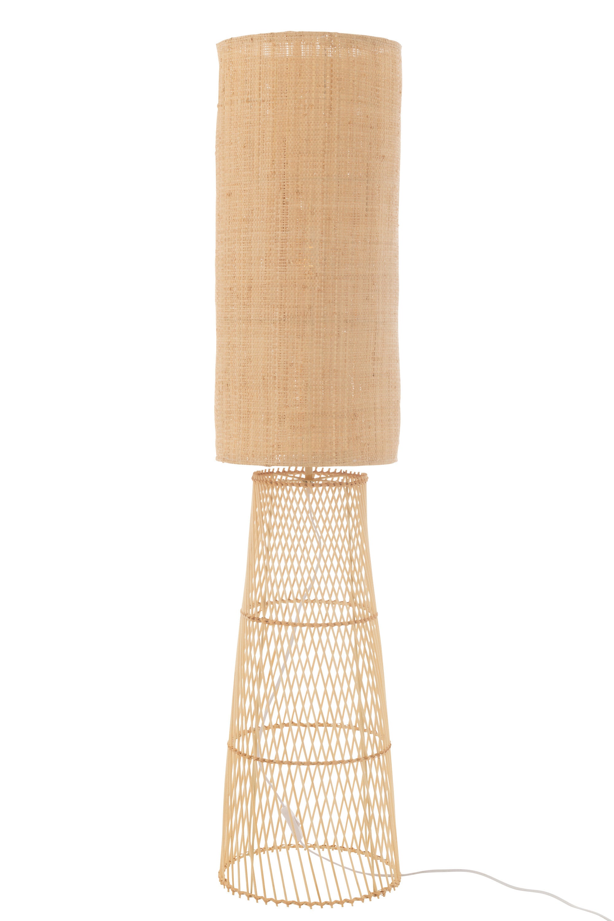 Lampadaire “Manggis” – Lin & Bambou Naturel, Ambiance Cosy | J-Line