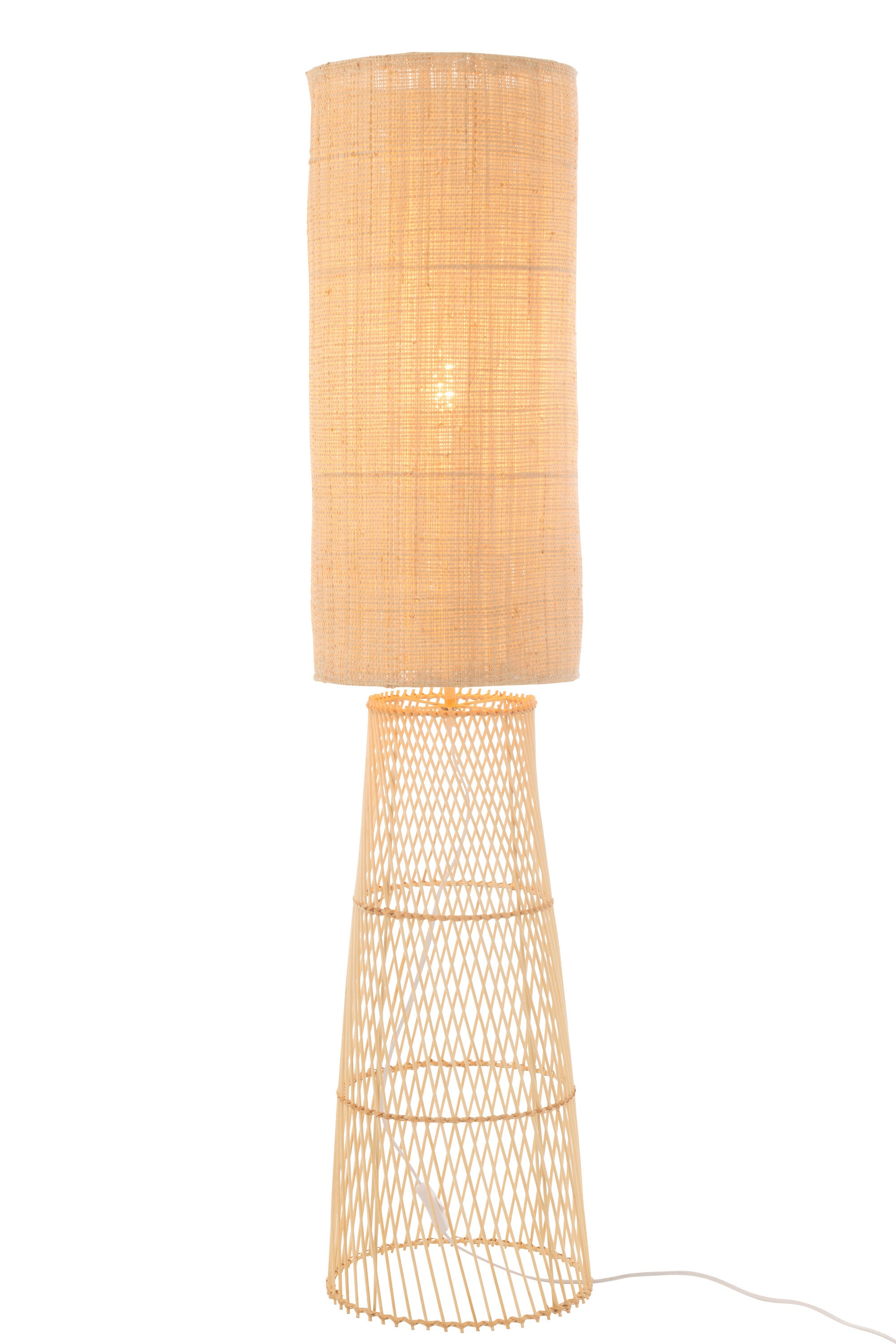 Lampadaire “Manggis” – Lin & Bambou Naturel, Ambiance Cosy | J-Line