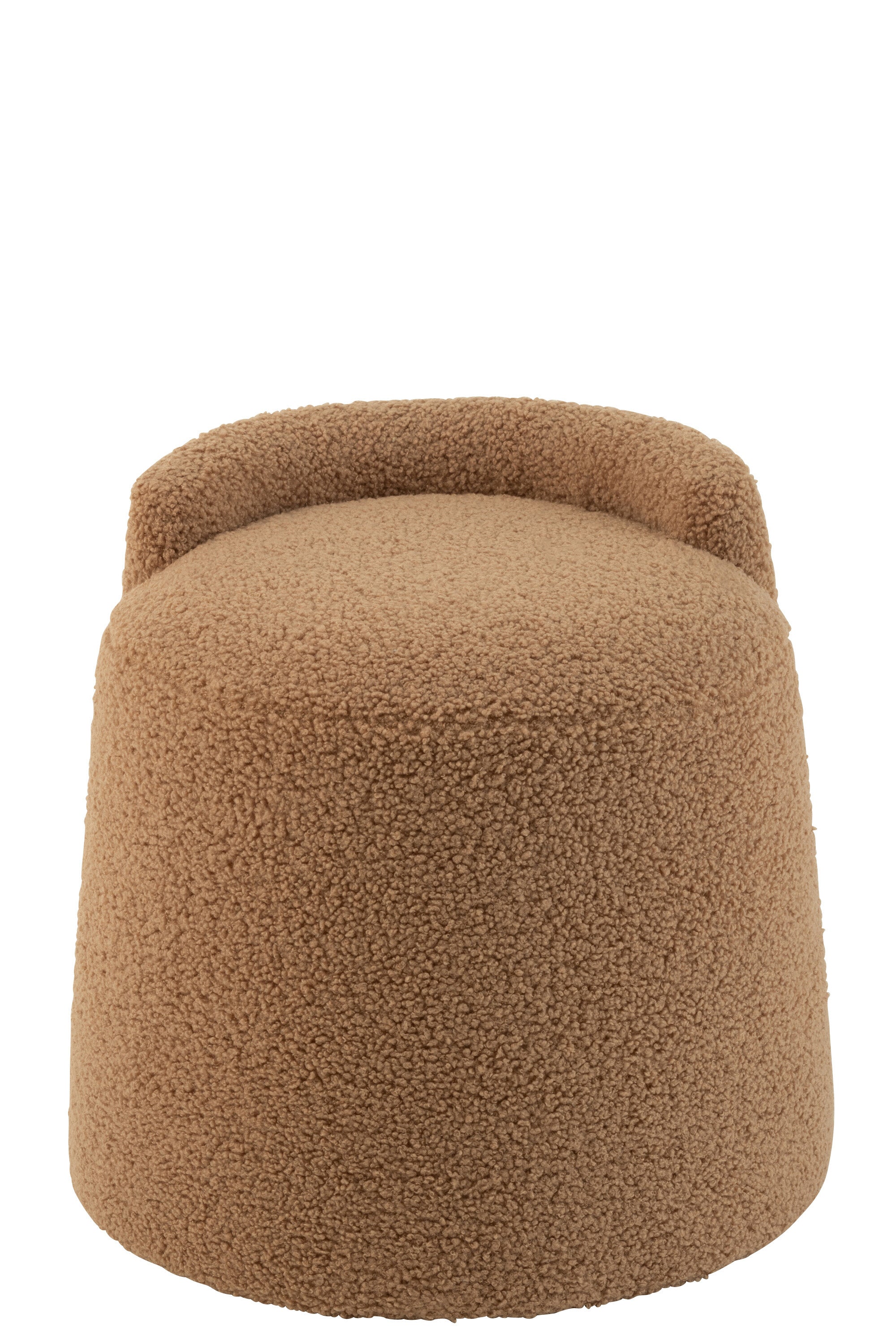 Pouf “Toddy” en bouclette camel – Design cosy & élégant | J-Line