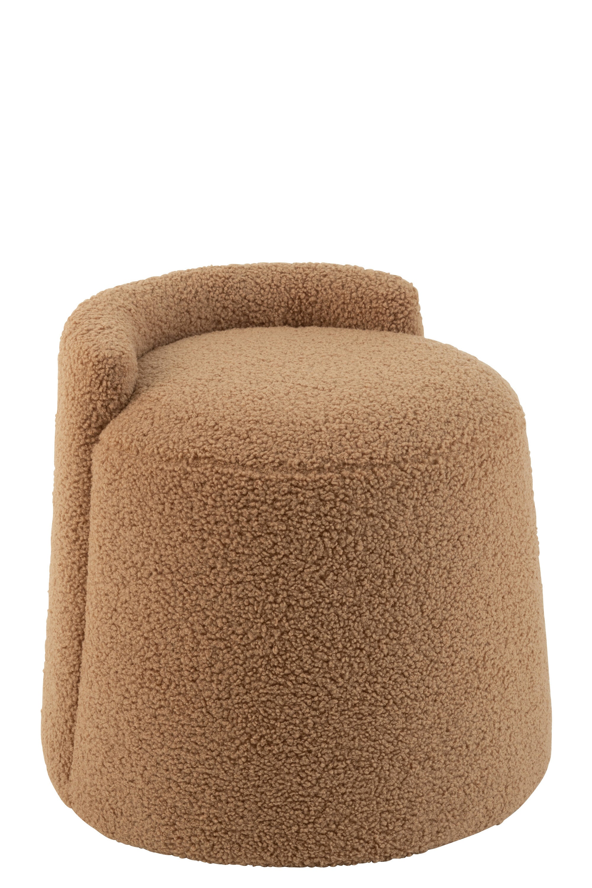 Pouf “Toddy” en bouclette camel – Design cosy & élégant | J-Line