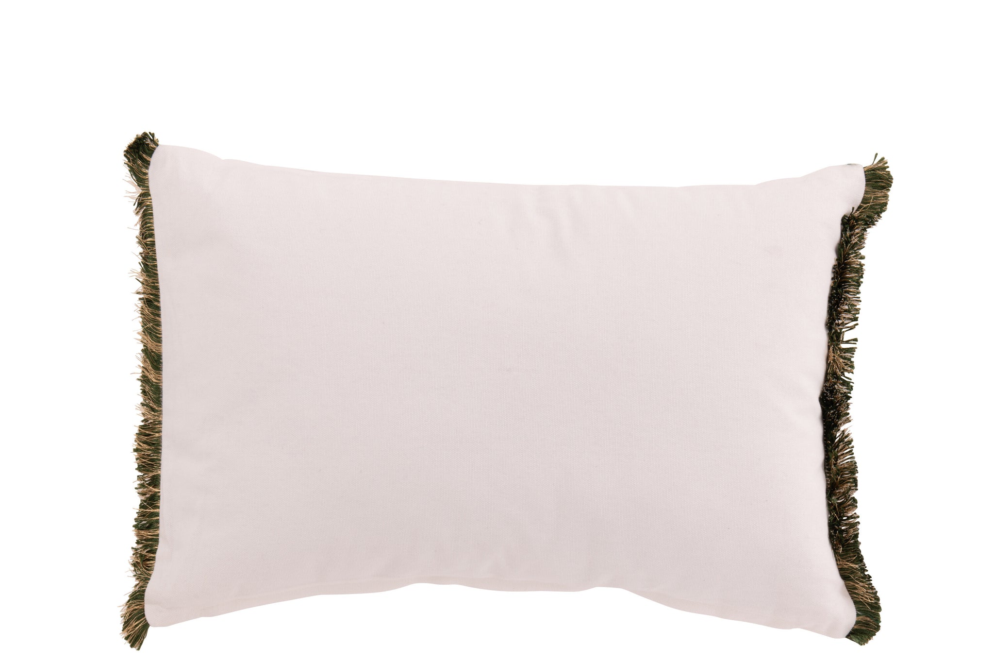 Coussin sapins de Noël en coton blanc & vert foncé – Design minimaliste, déco cosy Noël | J-Line
