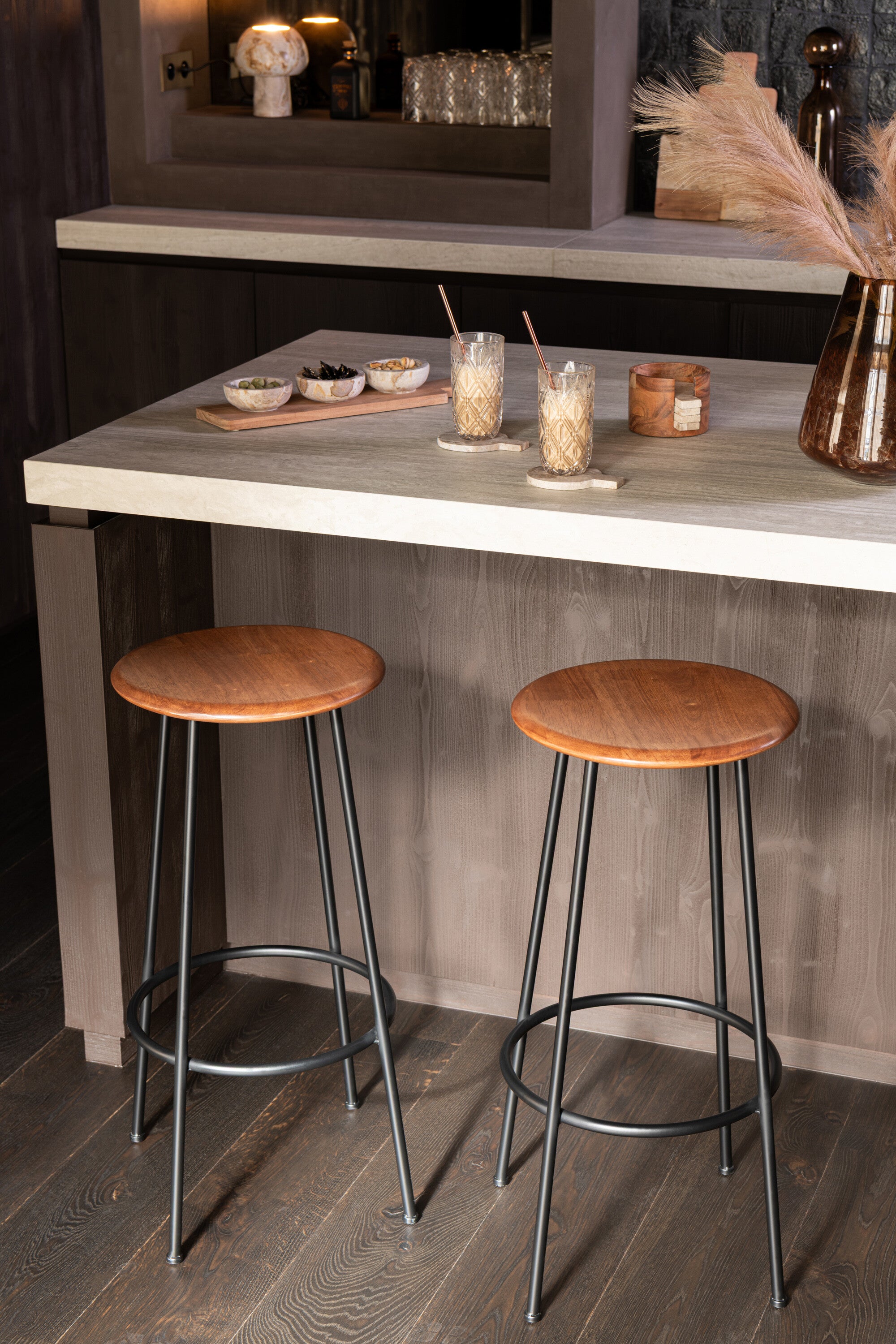 Tabouret de bar “Neo” - Bois & Acier, Design Cosy | J-Line