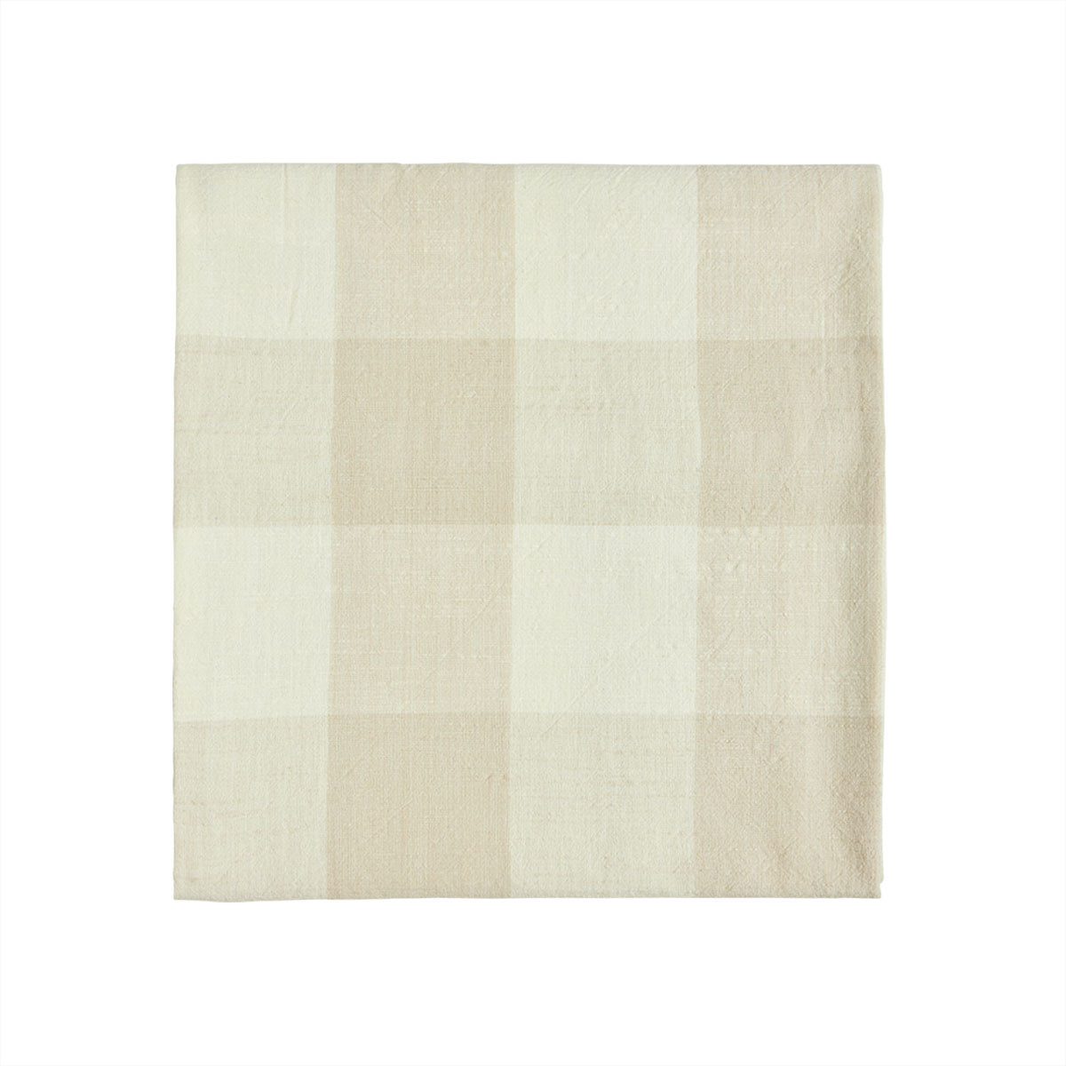 Nappe motif damier beige 260x140 cm - Coton biologique, Design Danois | Oyoy Living