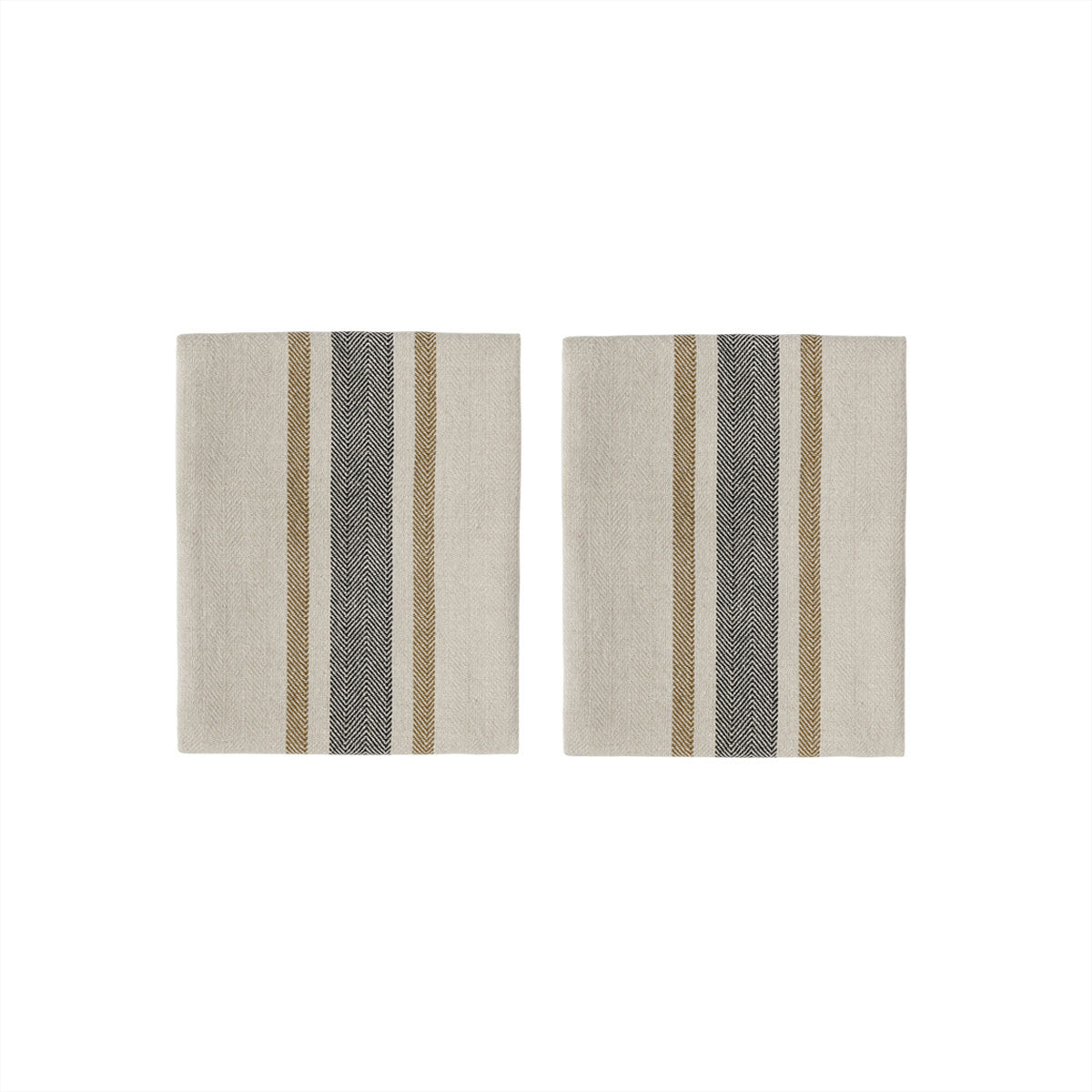 Serviette de table Linu Bleu & Ocre – Lot de 2, Coton organique, Design Danois | Oyoy Living