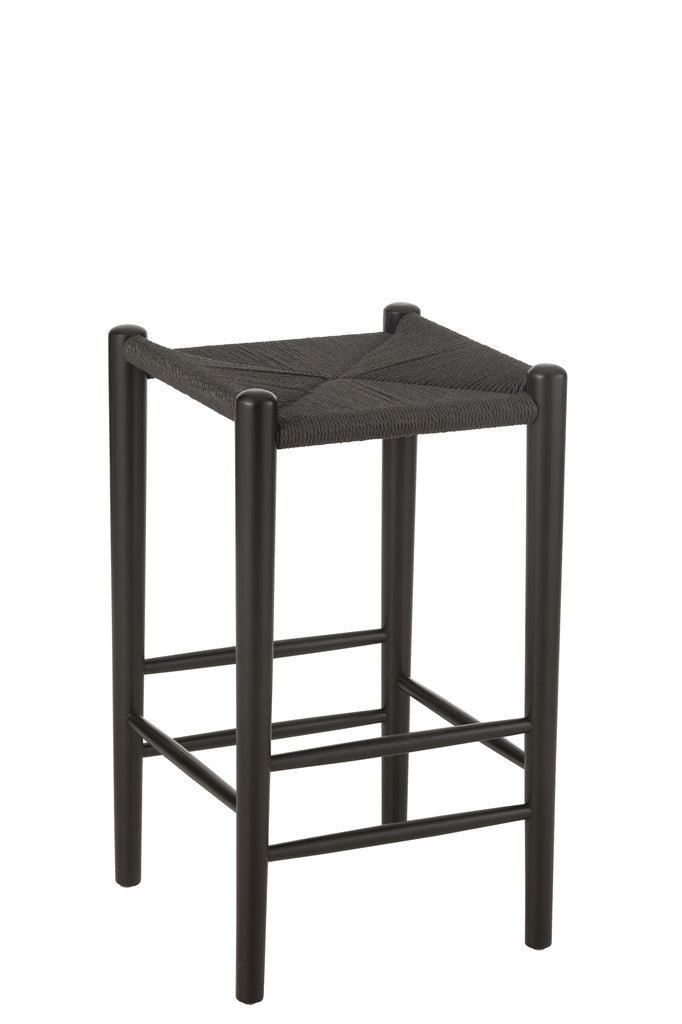 Tabouret de bar Bangka en bois de hêtre noir - J-Line
