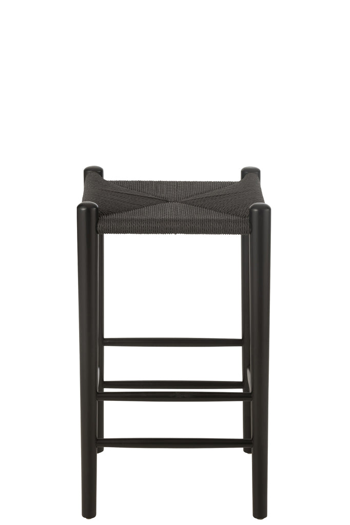Tabouret de bar Bangka en bois de hêtre noir - J-Line