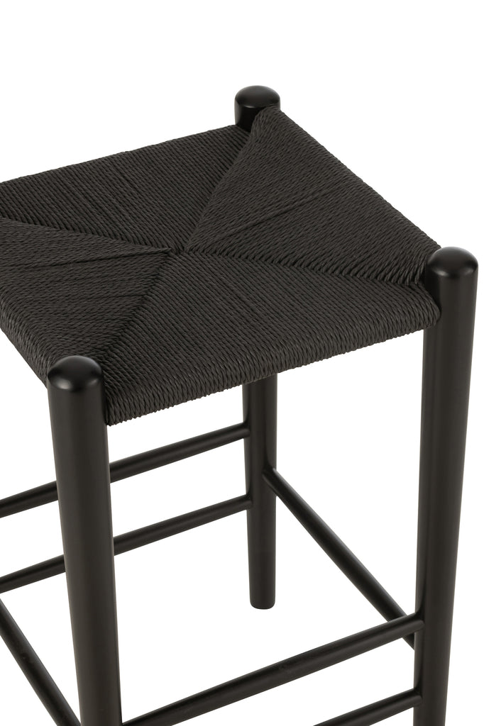 Tabouret de bar Bangka en bois de hêtre noir - J-Line
