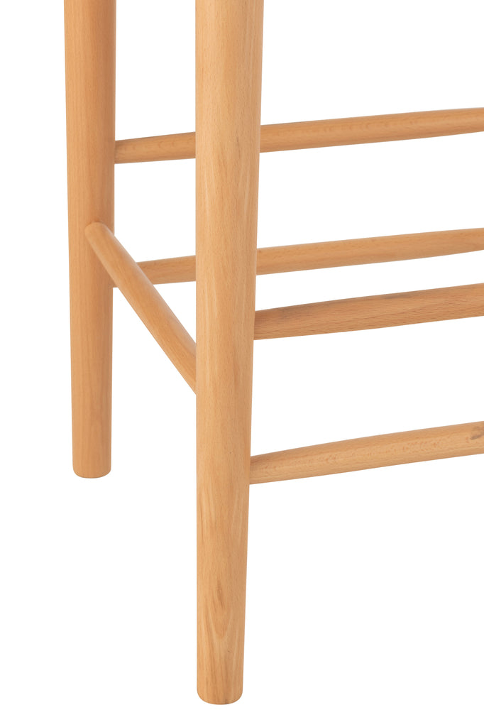 Tabouret de bar Bangka en bois de hêtre et corde - J-Line