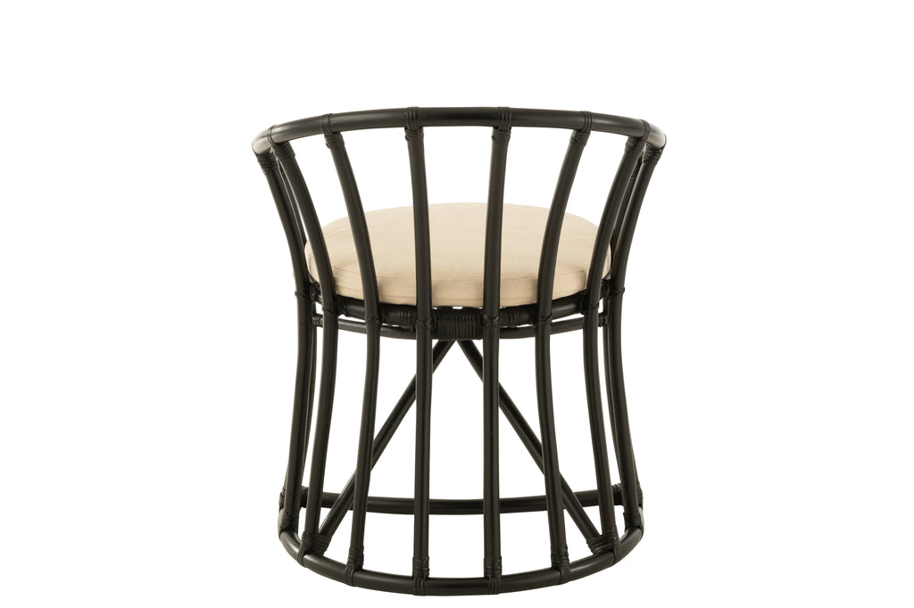 Chaise Selong en rotin noir - J-Line