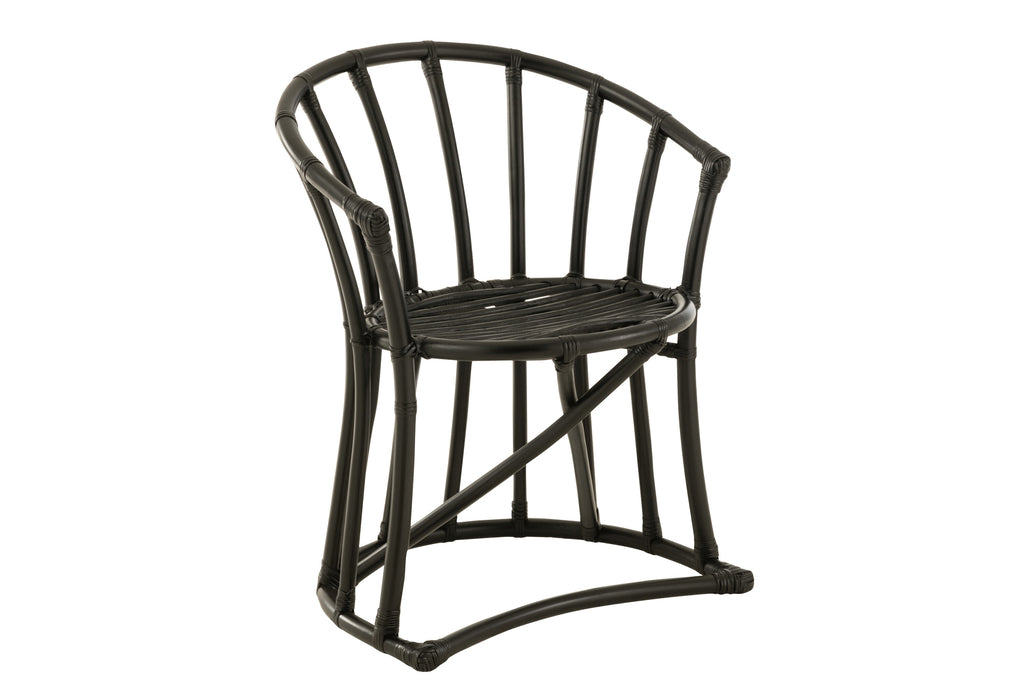 Chaise Selong en rotin noir - J-Line