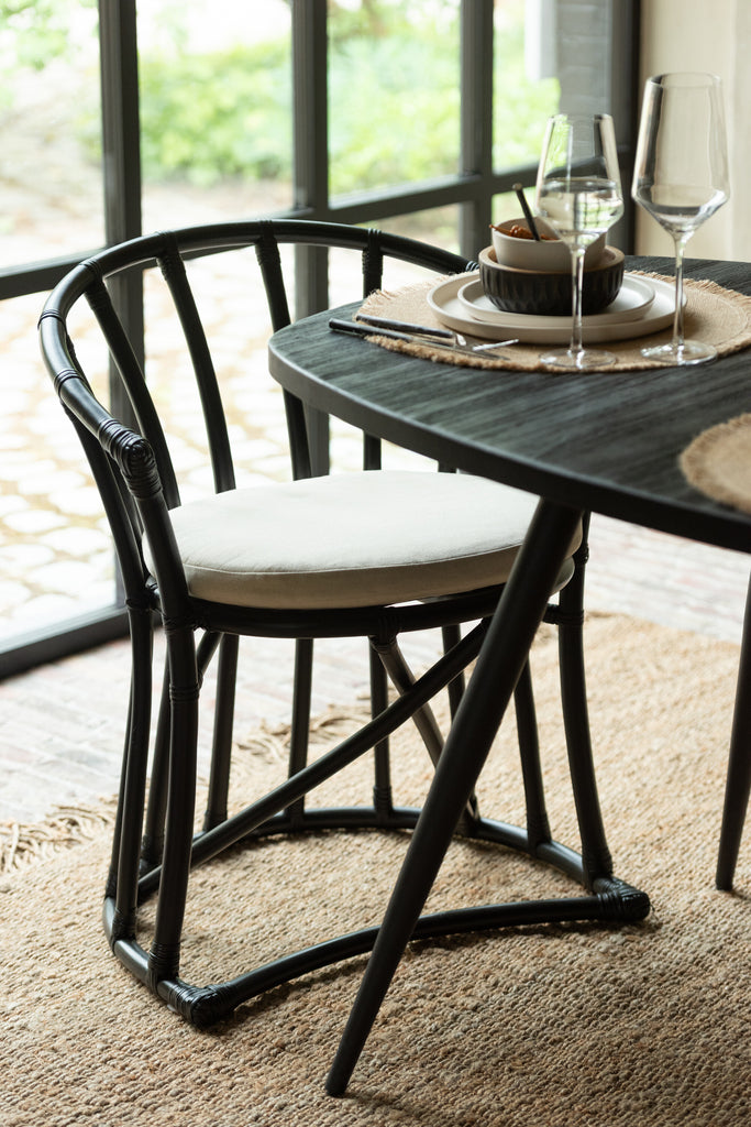 Chaise Selong en rotin noir - J-Line