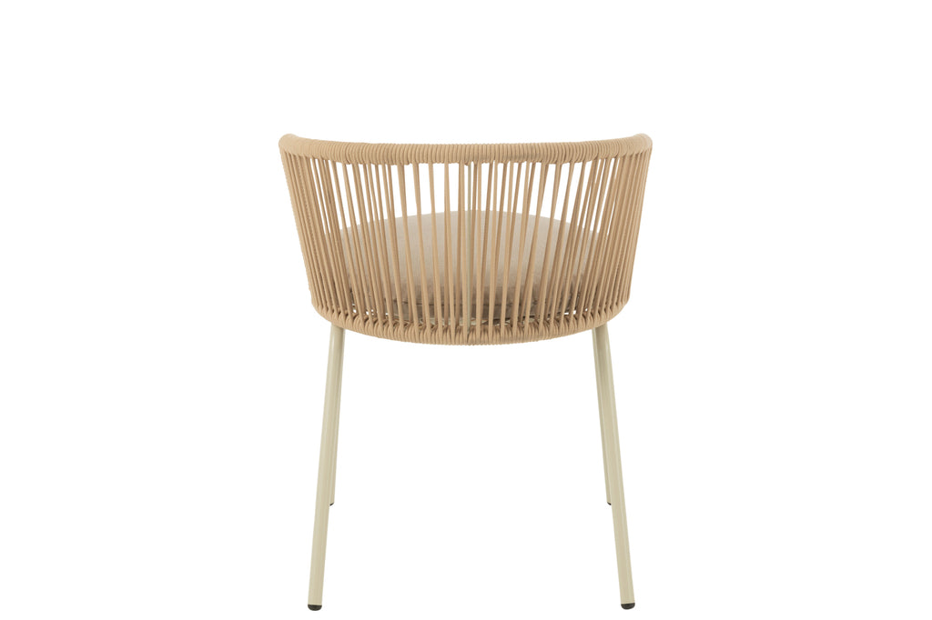 Chaise d'extérieur Roa en acier/corde beige - J-Line