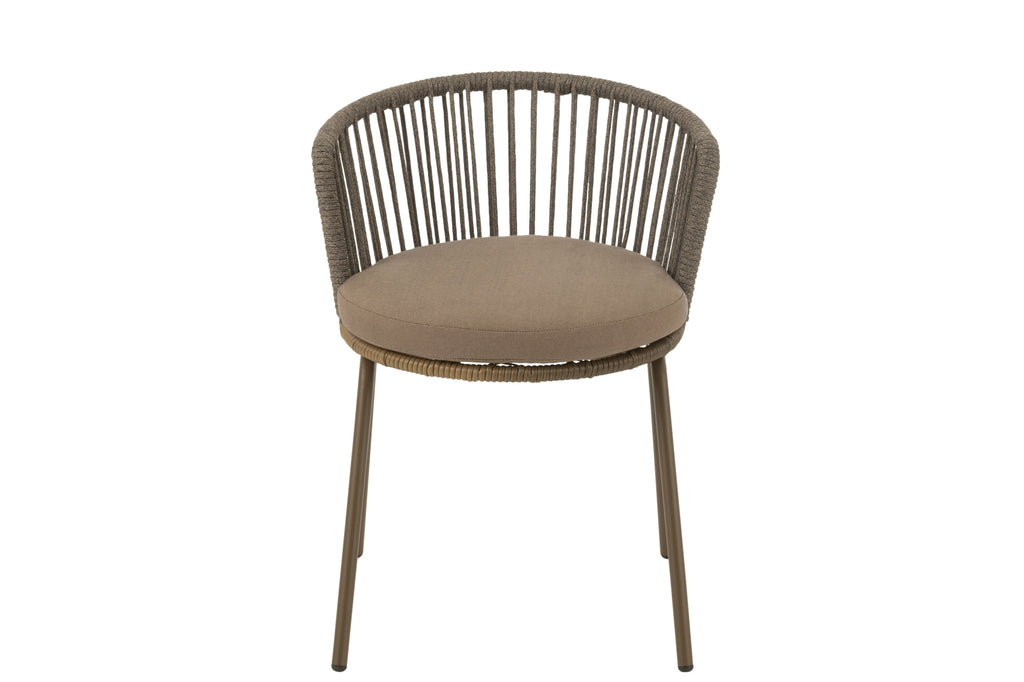 Chaise d'extérieur Roa en acier/corde marron - J-Line