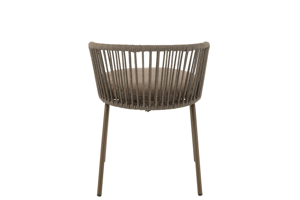 Chaise d'extérieur Roa en acier/corde marron - J-Line