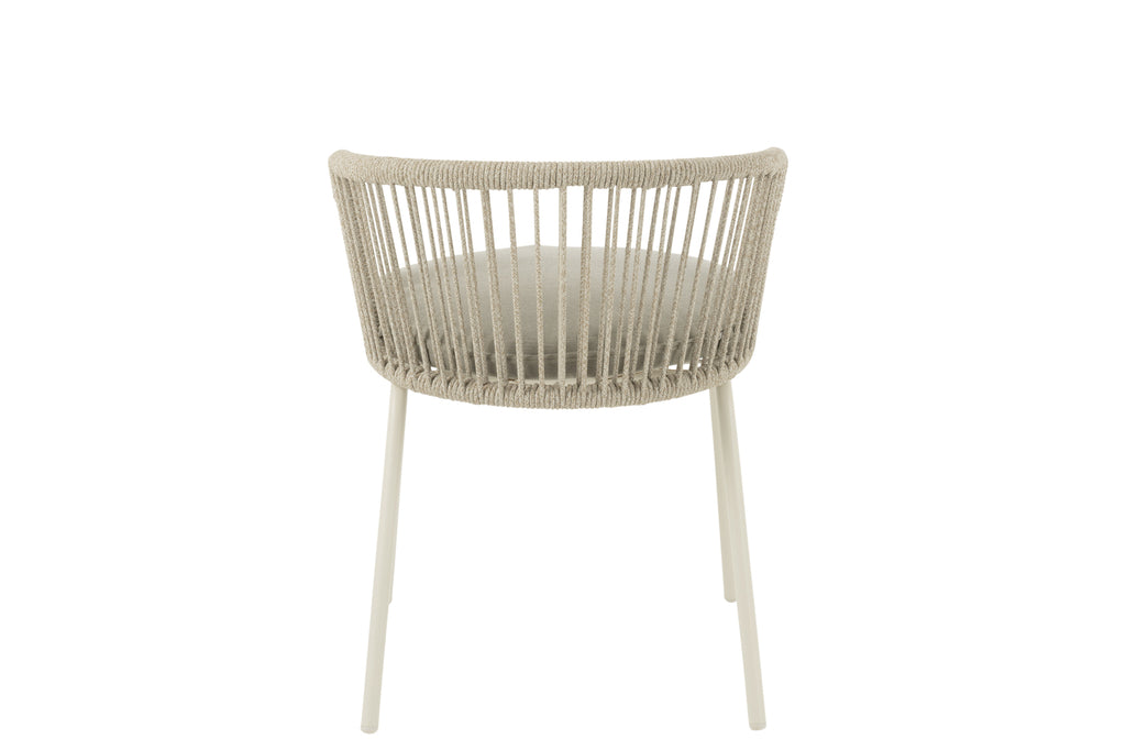 Chaise d'extérieur Roa en acier/corde grise - J-Line