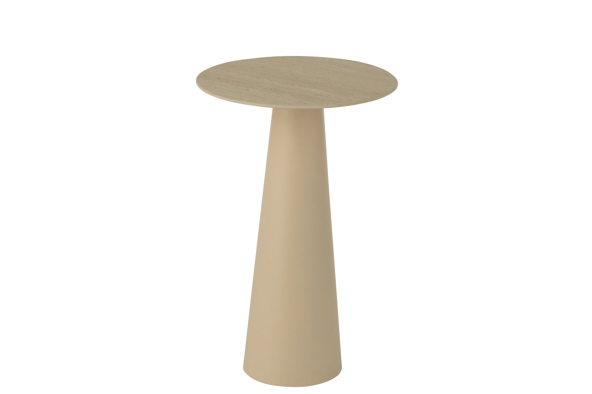 Table d’appoint Céline en céramique et fer beige - Design minimaliste, hauteur élégante | J-Line