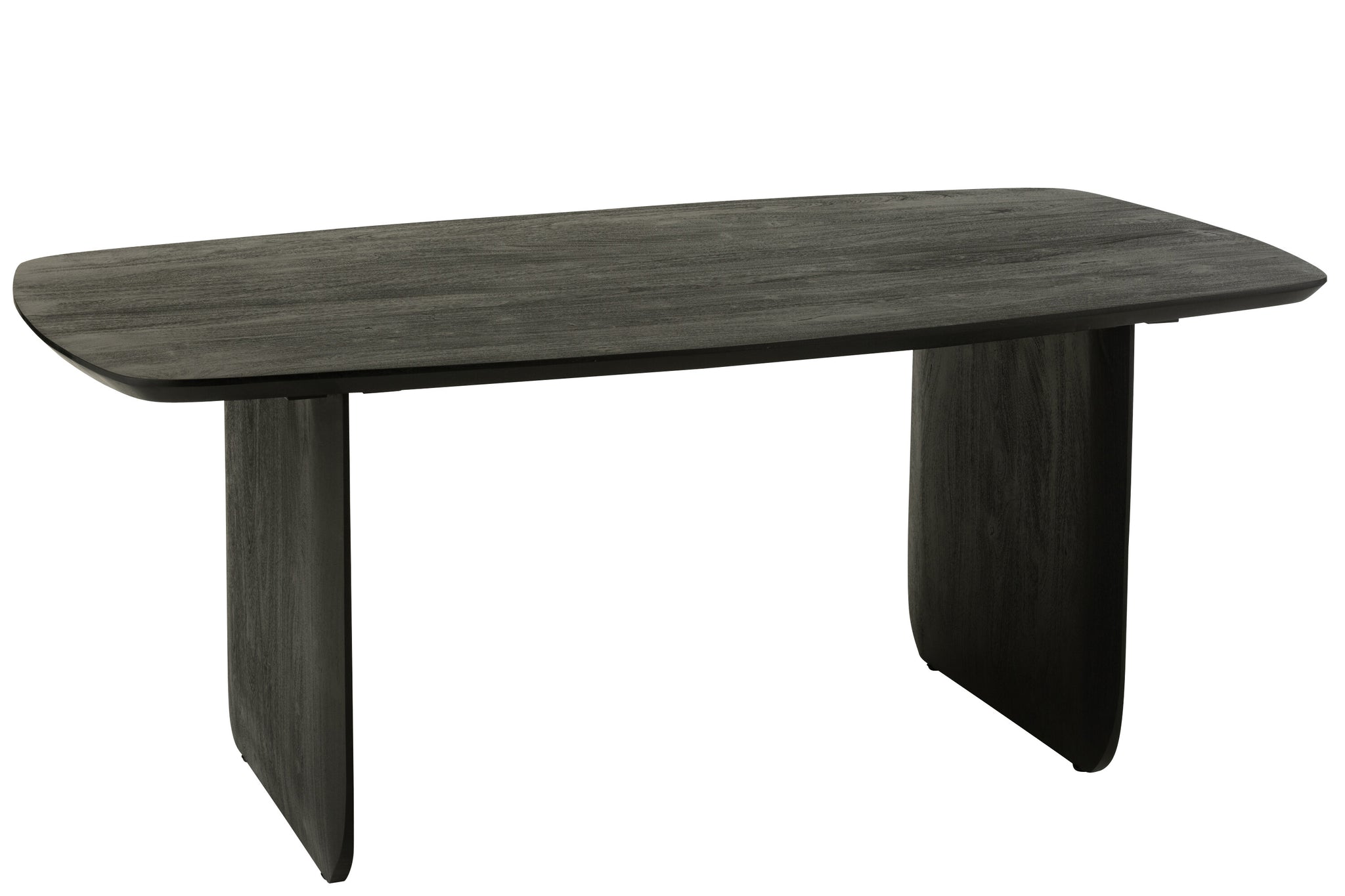 Table à manger "Lalla" en bois d’acacia noir 190 cm x 100 cm - Design minimaliste, 6 personnes | J-Line