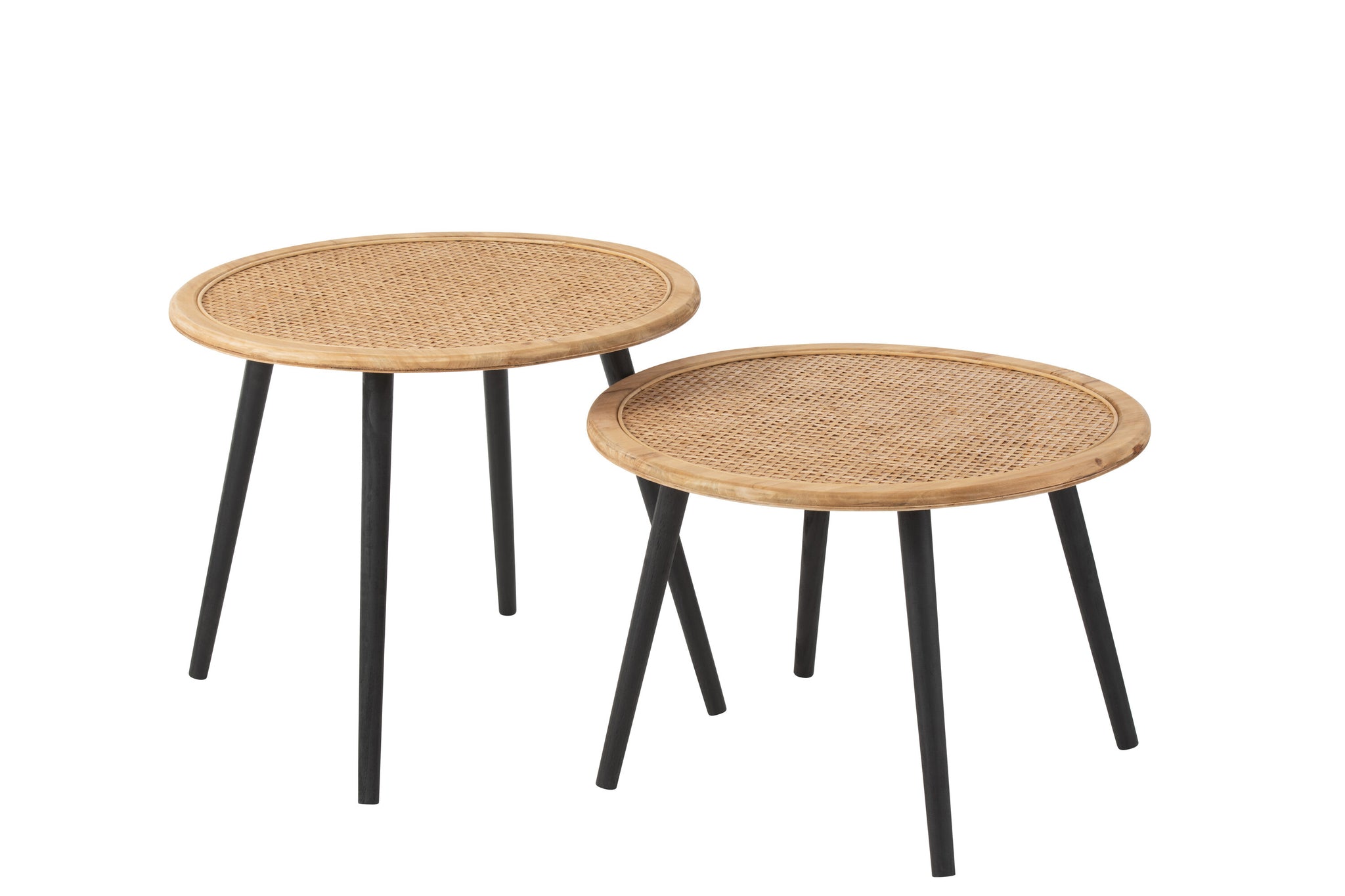 Set de 2 tables d'appoint "Nissa" en bambou naturel - Design élégant, Polyvalence | J-Line