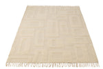 Tapis en laine à lignes abstraites écru – Élégance contemporaine, format large 200x300 | J-Line