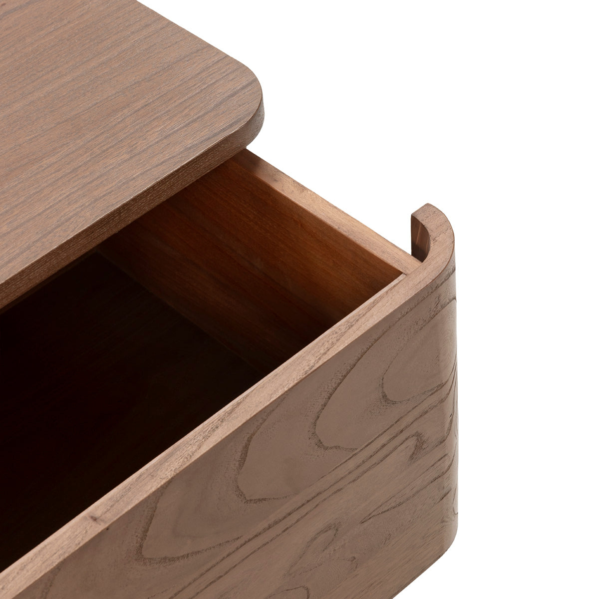 SUR DEVIS - Table de chevet 60x45x59 Bois d’orme -- Noyer/Noir Mat - Club Pelita