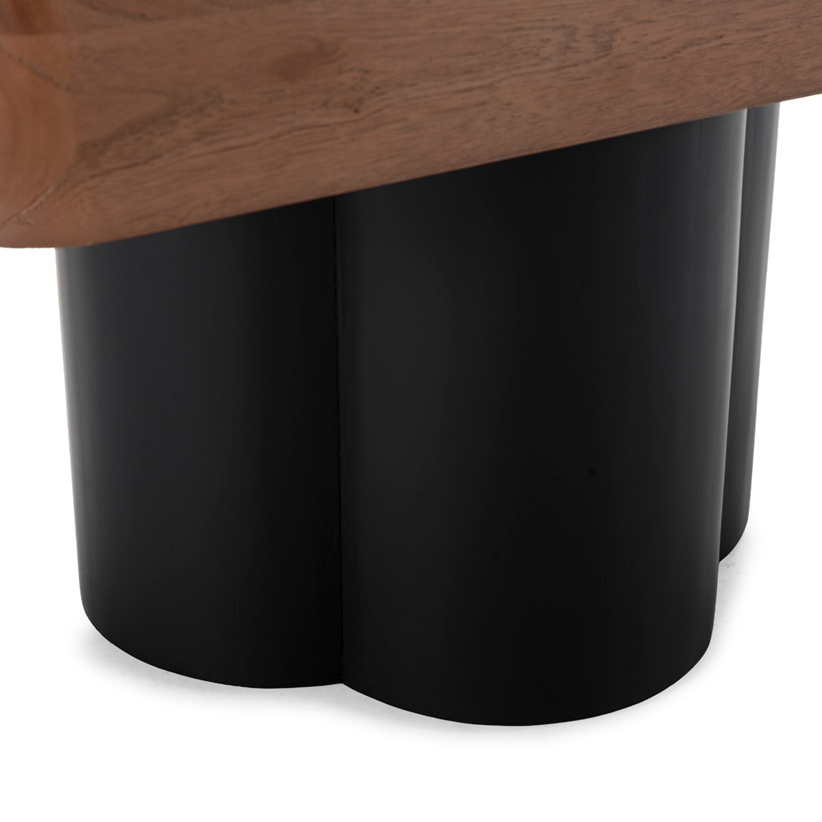 SUR DEVIS - Table de chevet 60x45x59 Bois d’orme -- Noyer/Noir Mat - Club Pelita