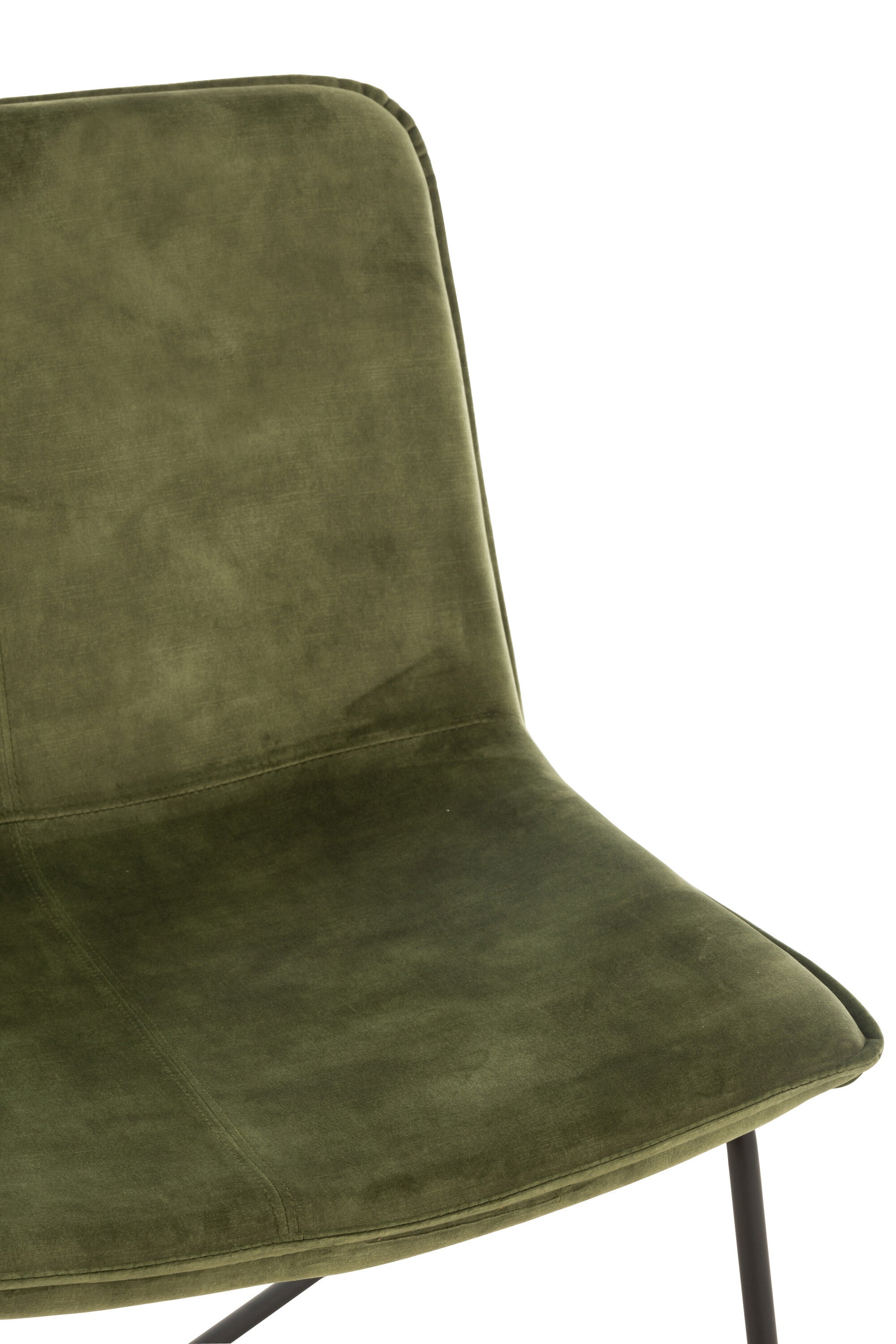 Fauteuil lounge “Isabella” - Velours Vert Foncé, Piètement Métal | J-Line
