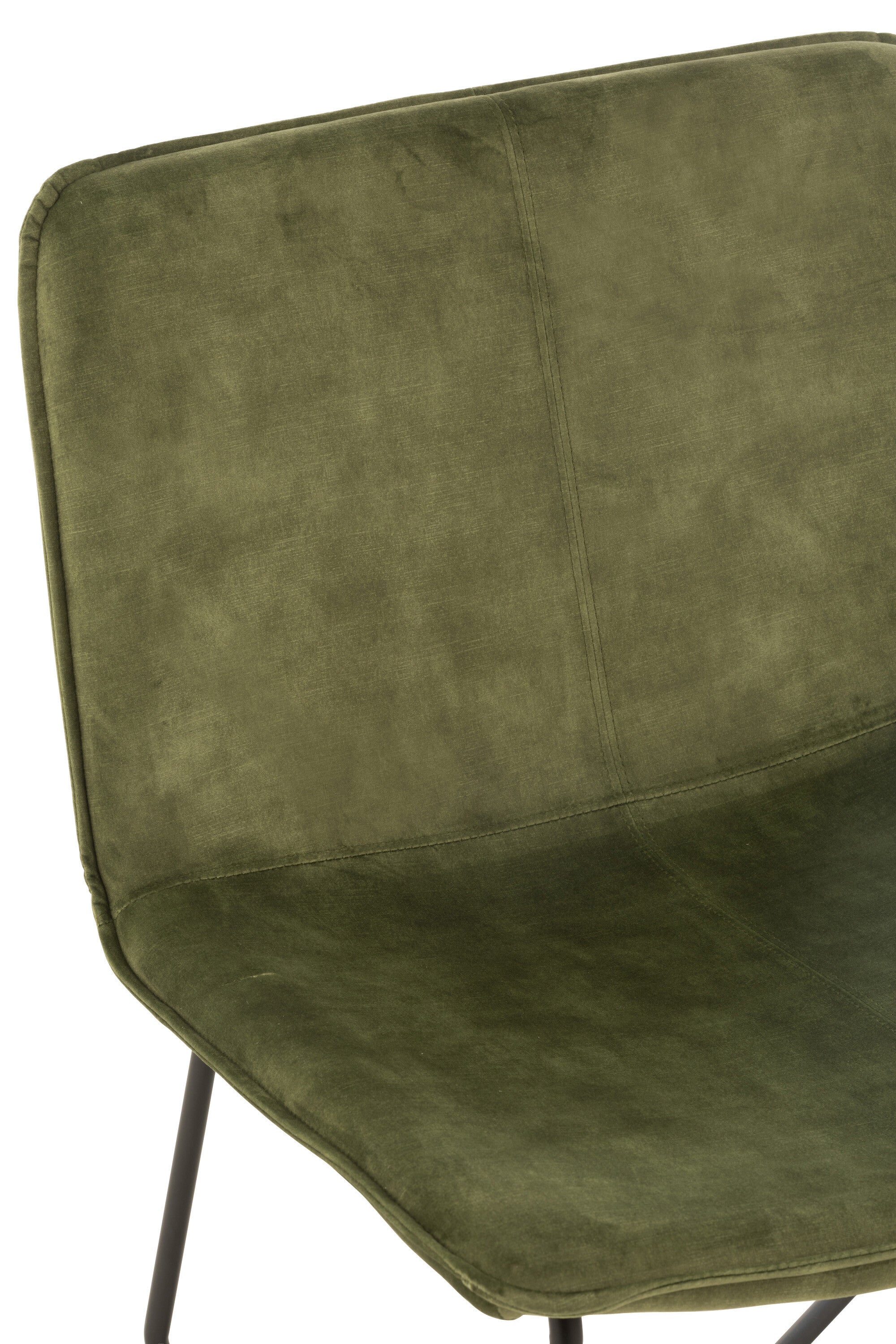 Fauteuil lounge “Isabella” - Velours Vert Foncé, Piètement Métal | J-Line