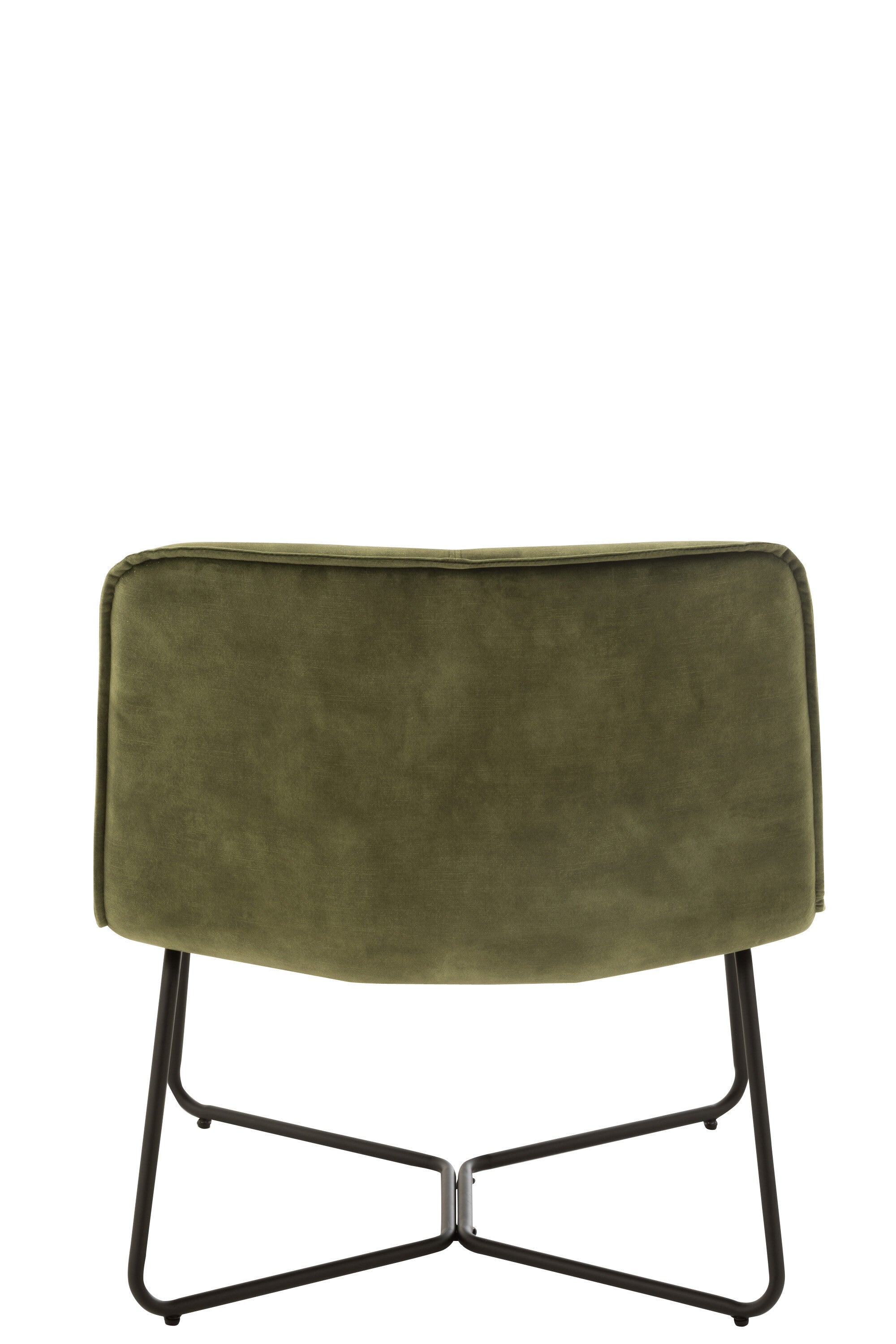 Fauteuil lounge “Isabella” - Velours Vert Foncé, Piètement Métal | J-Line