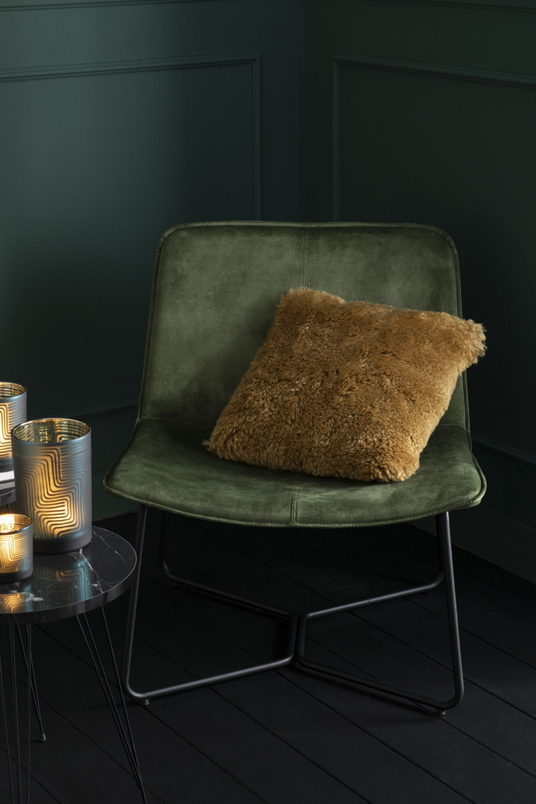 Fauteuil "Isabel" en coton doux vert