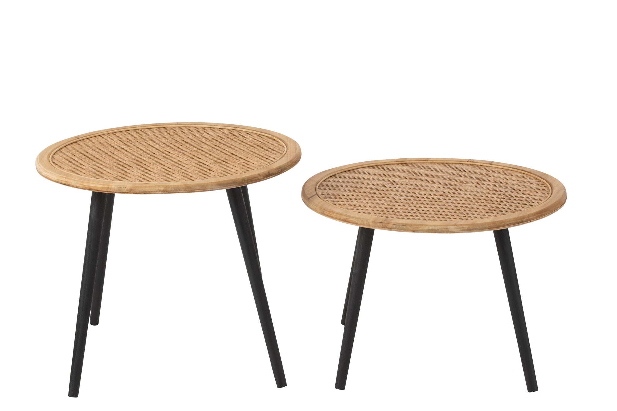 Set de 2 tables d'appoint "Nissa" en bambou naturel - Design élégant, Polyvalence | J-Line