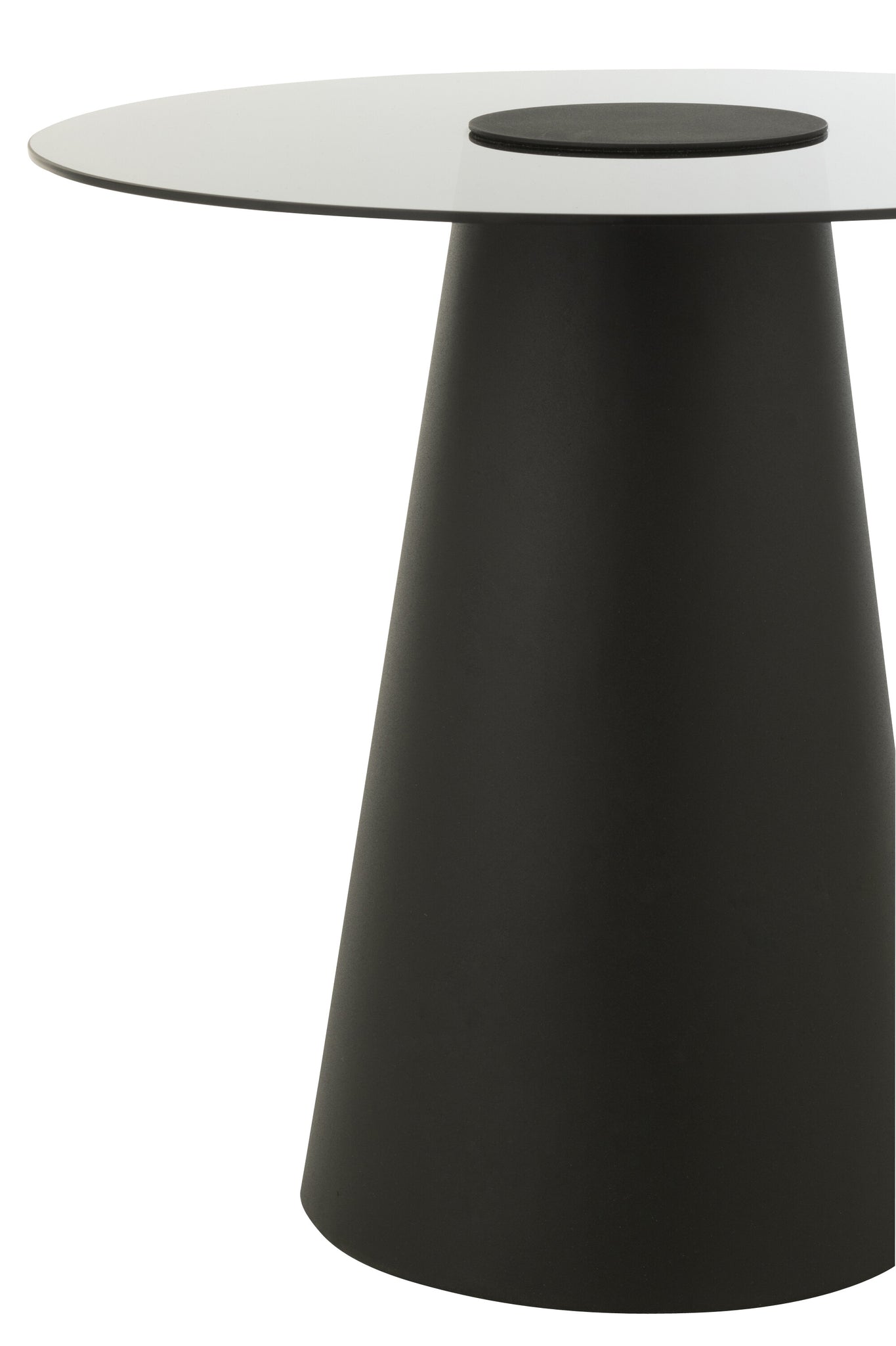 Table d’appoint "Coralie" - Verre teinté, Pied en fer noir | J-Line