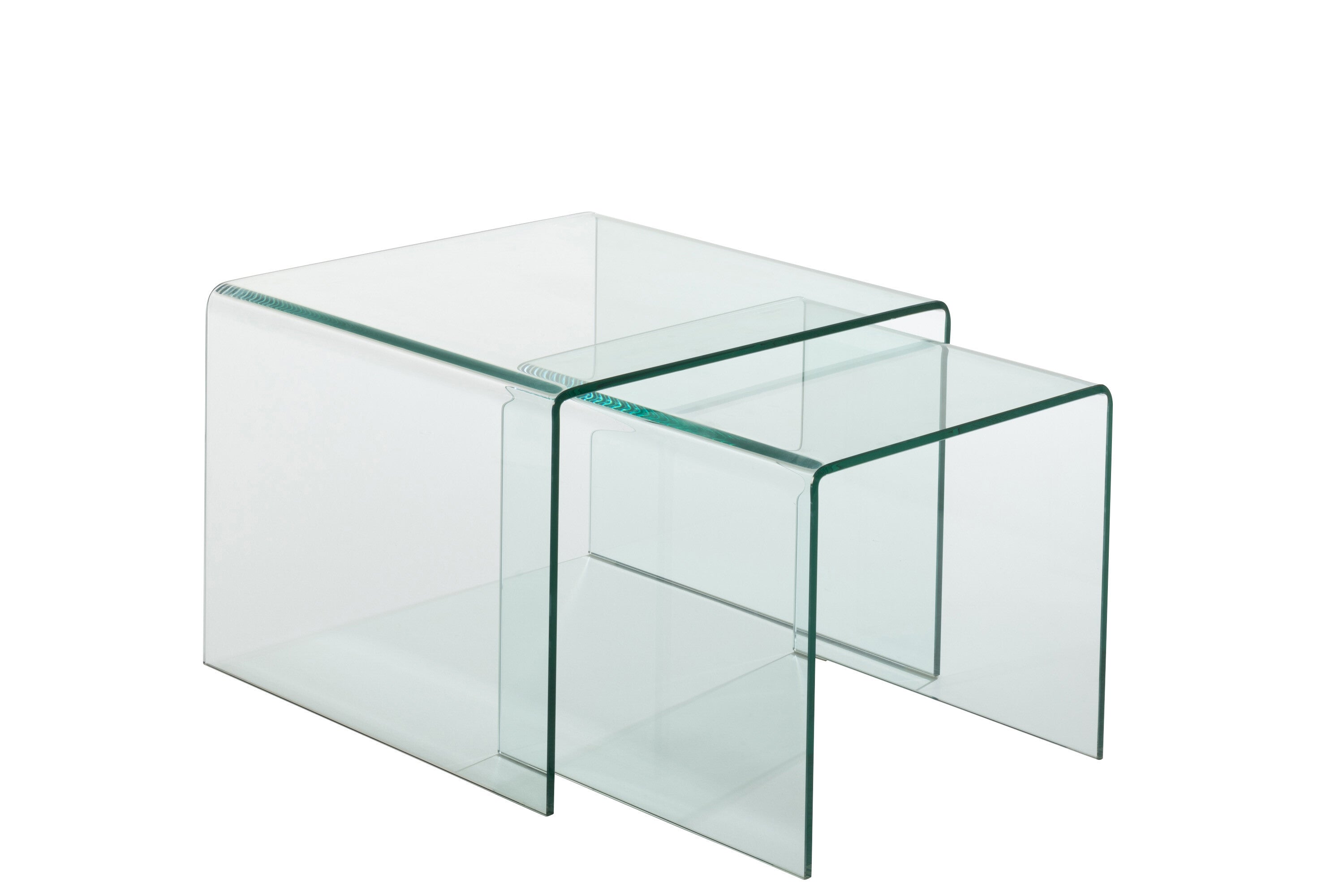 Set de 2 tables basses "Burbank" en verre