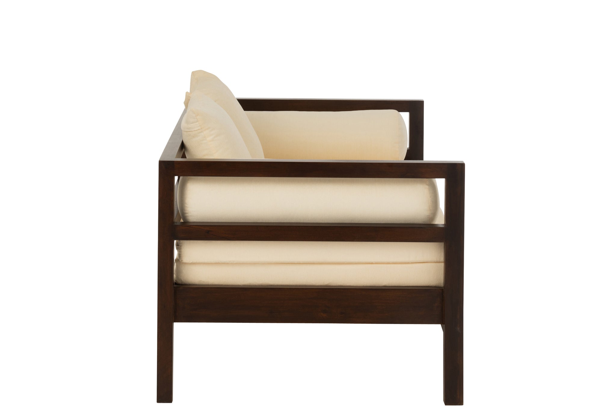 Daybed “Cape Town” en bois de manguier brun foncé – Design cosy, assise généreuse | J-Line