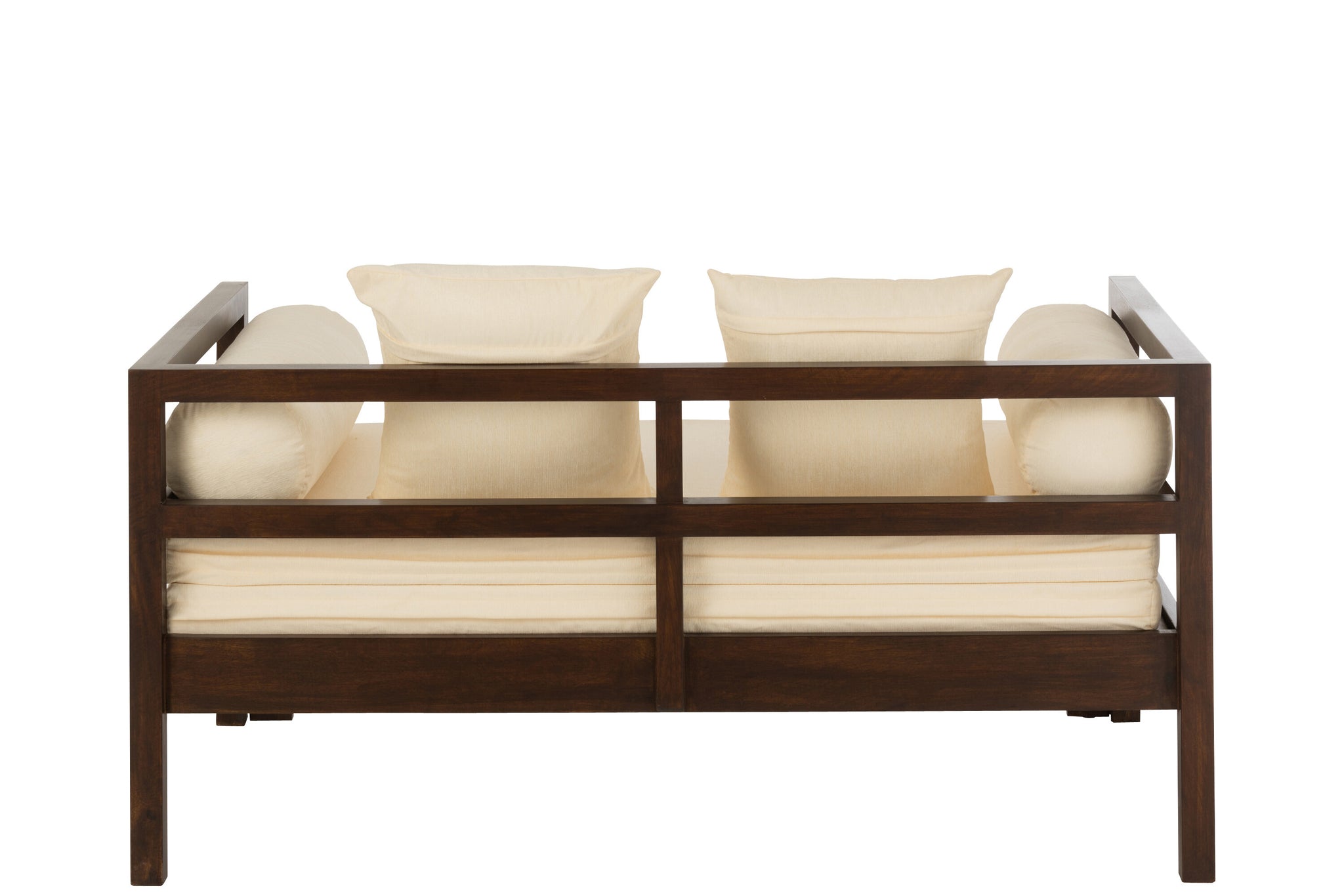 Daybed “Cape Town” en bois de manguier brun foncé – Design cosy, assise généreuse | J-Line