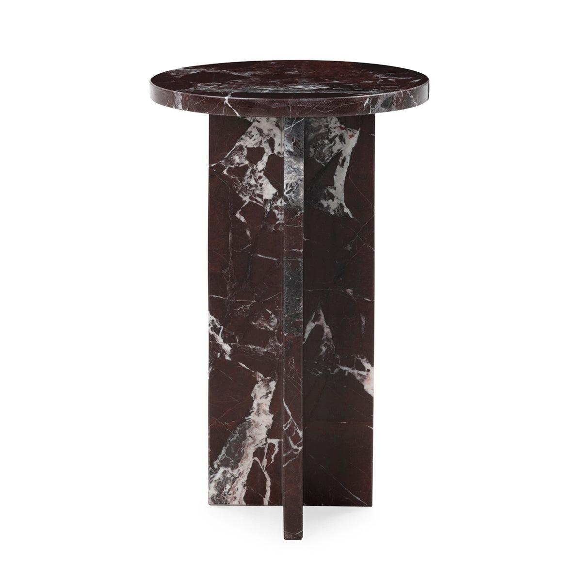 SUR DEVIS - Table d'appoint 30x30x48 Marbre -- Rougeâtre - Club Pelita