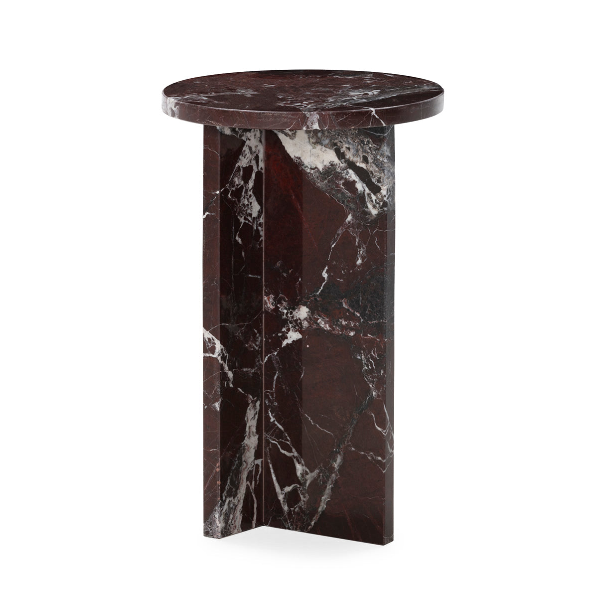SUR DEVIS - Table d'appoint 30x30x48 Marbre -- Rougeâtre - Club Pelita