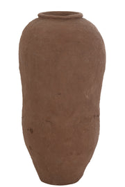 Vase "Coklat" en papier mâché brun large