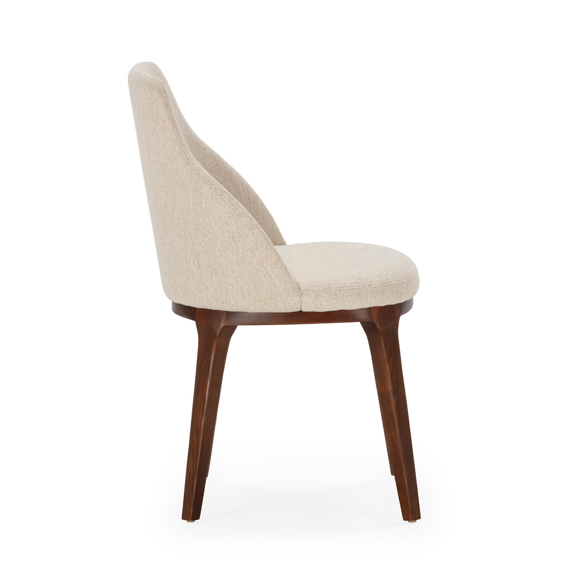 SUR DEVIS - Chaise 54x55x87 Bois/Tissu -- Bois Brun/Blanc - Club Pelita