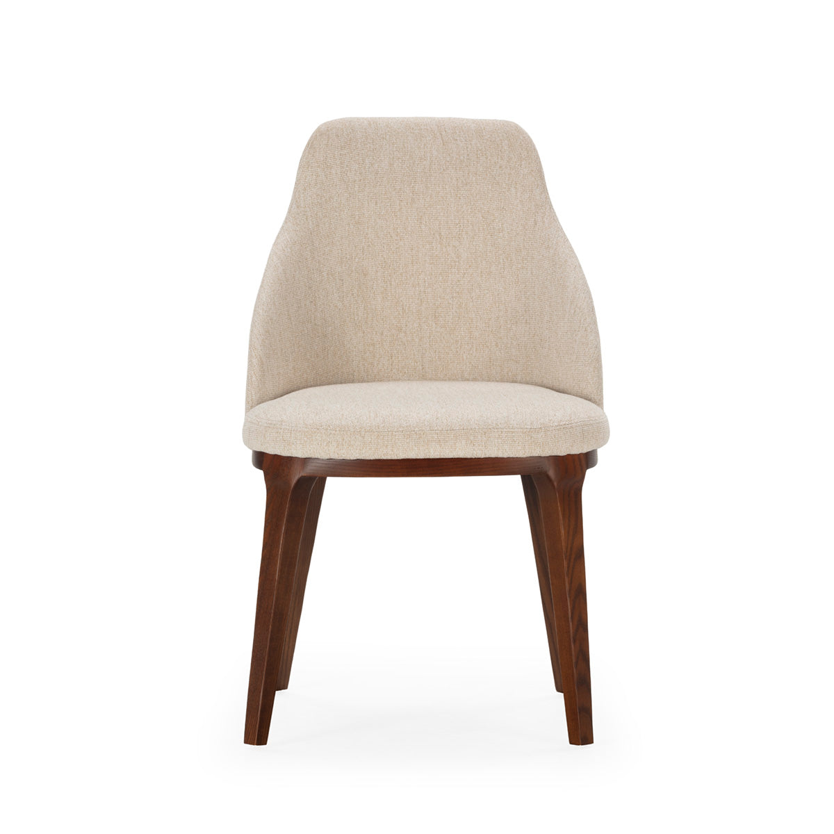 SUR DEVIS - Chaise 54x55x87 Bois/Tissu -- Bois Brun/Blanc - Club Pelita