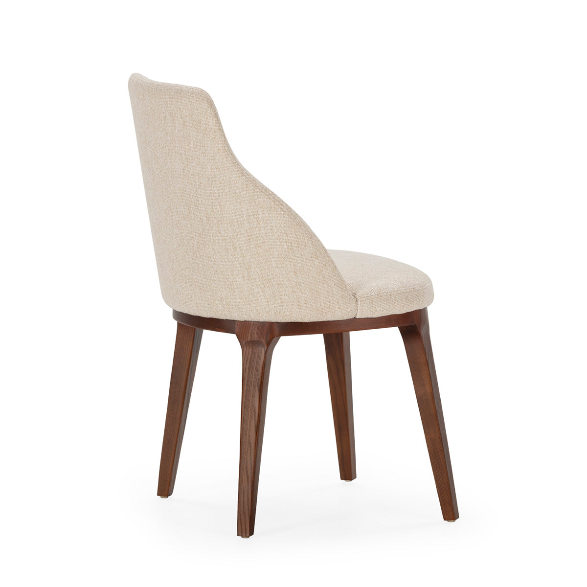 SUR DEVIS - Chaise 54x55x87 Bois/Tissu -- Bois Brun/Blanc - Club Pelita