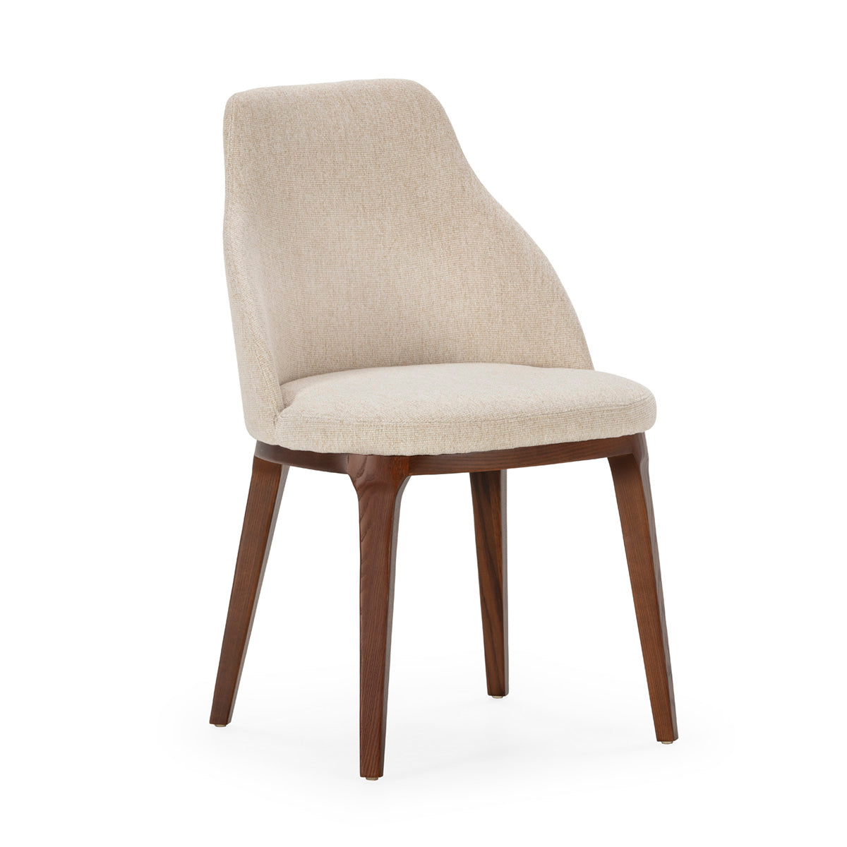 SUR DEVIS - Chaise 54x55x87 Bois/Tissu -- Bois Brun/Blanc - Club Pelita