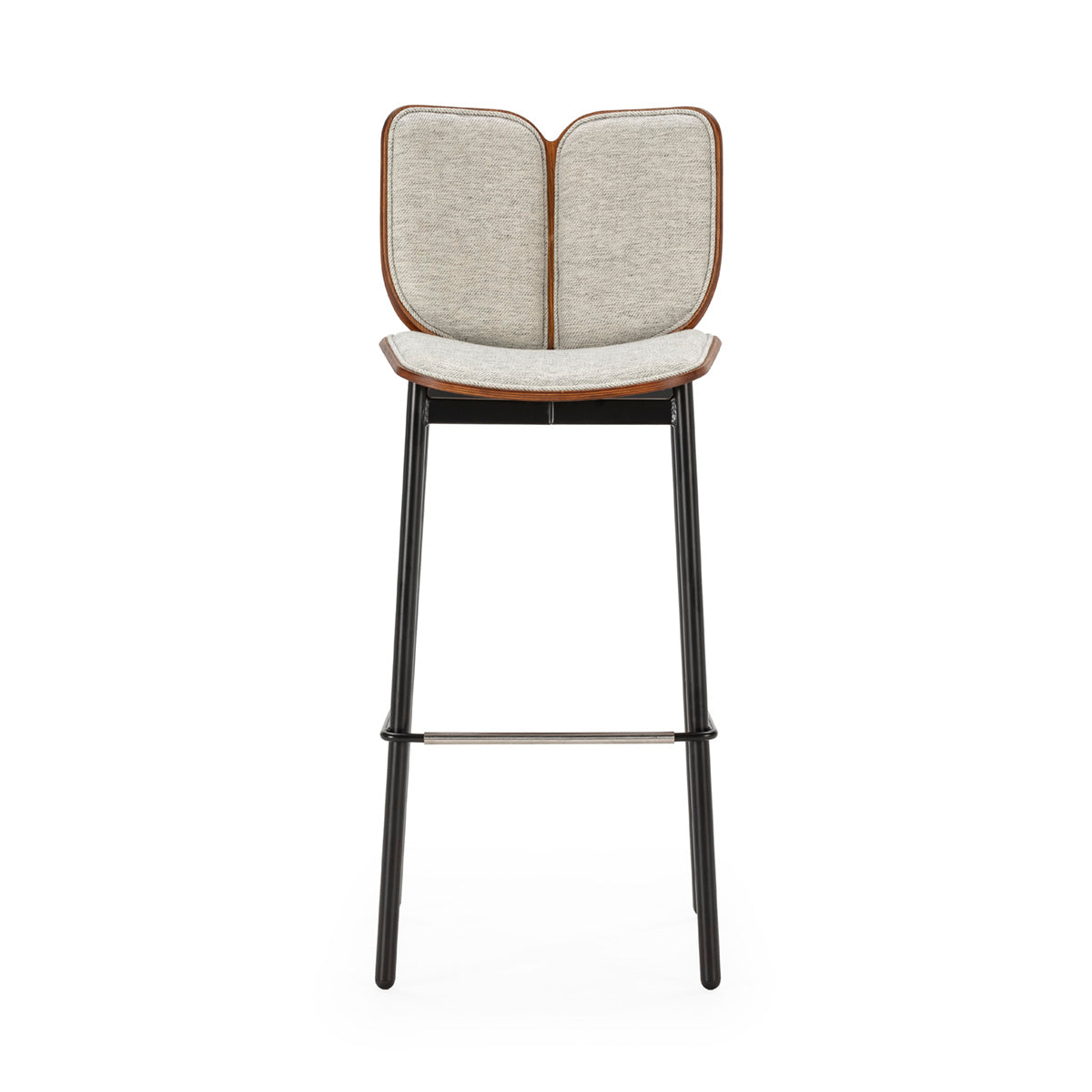 SUR DEVIS - Tabouret 50,7x43,4x104,6 Contreplaqué/Tissu/Métal -- Brun/Gris/Noir/Chrome - Club Pelita