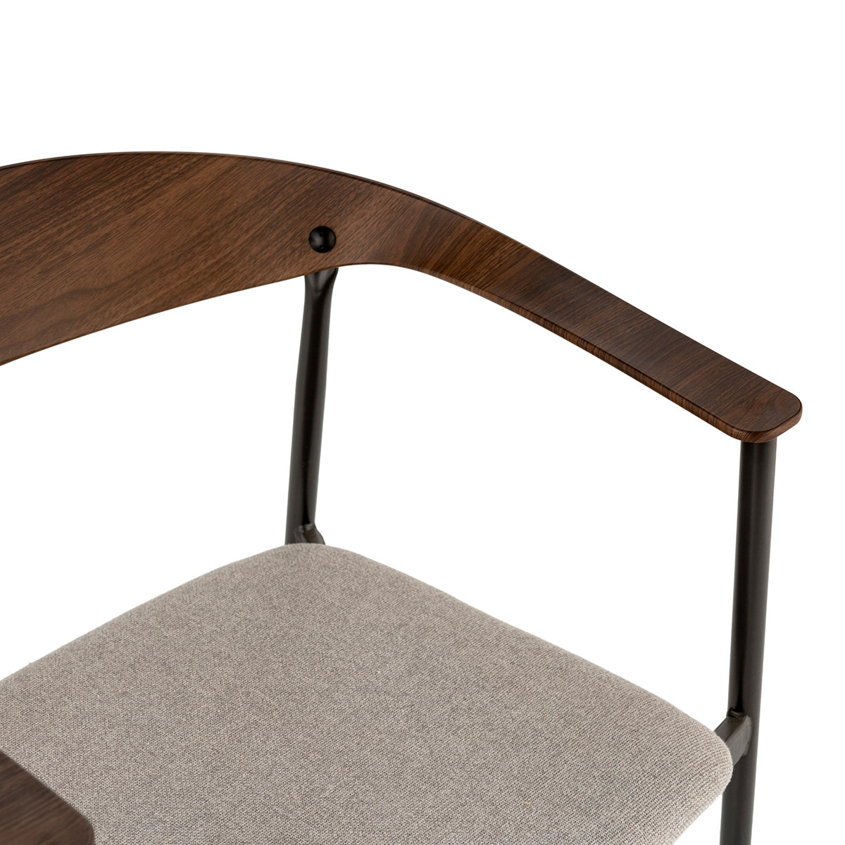 SUR DEVIS - Chaise empilable 60,5x53x75,5 Métal/Tissu -- Noyer Foncé/Noir/Gris - Club Pelita