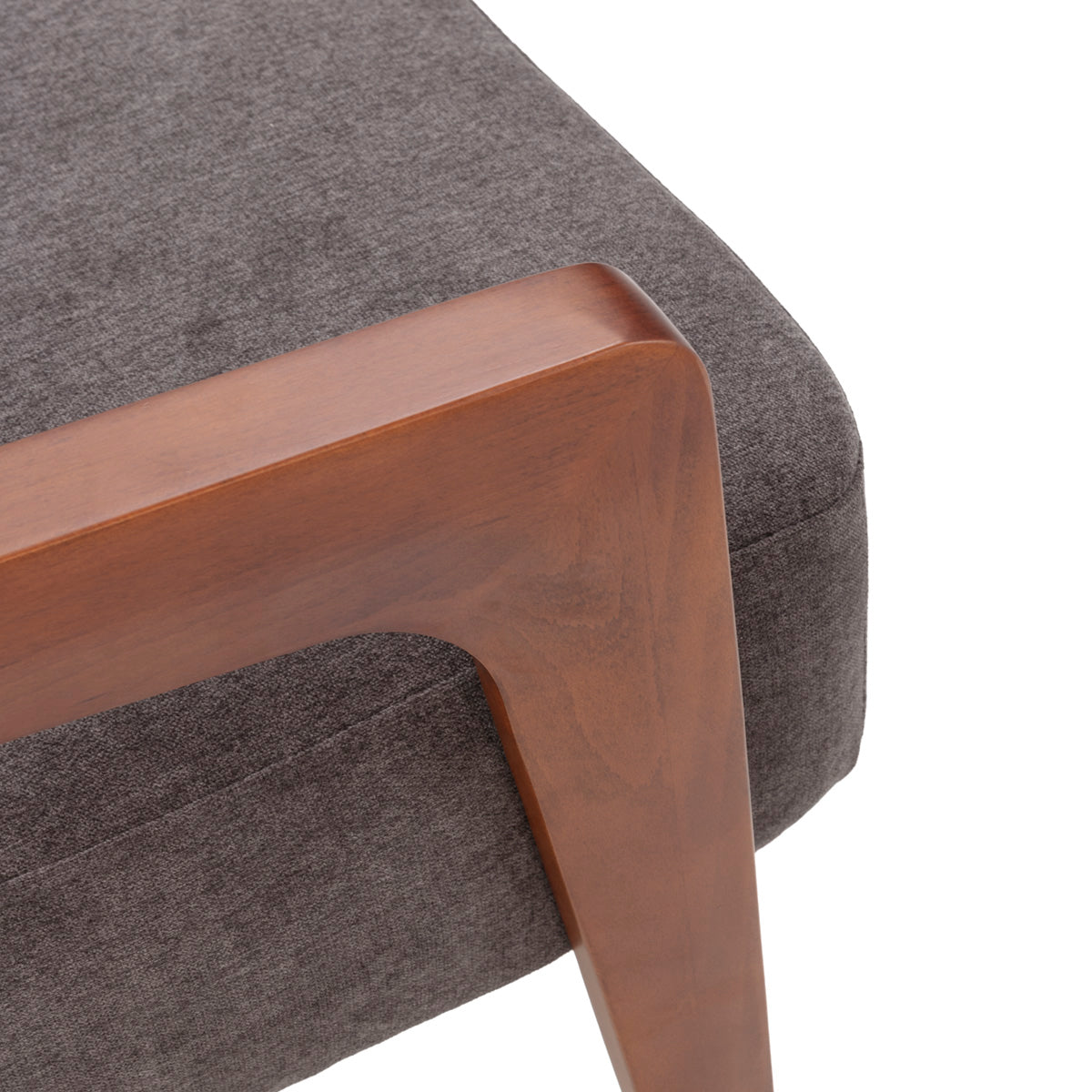 SUR DEVIS - Fauteuil 85x71,5x75 Bois de hêtre/Métal/Tissu -- Noyer/Noir/Gris Foncé - Club Pelita