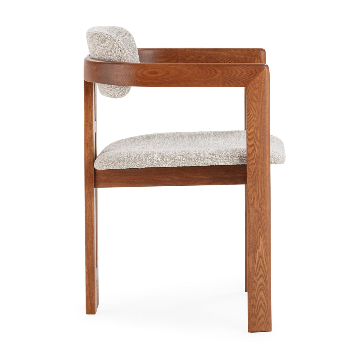 SUR DEVIS - Chaise 57x52x76 Bois de Frêne/Tissu -- Noyer/Gris - Club Pelita